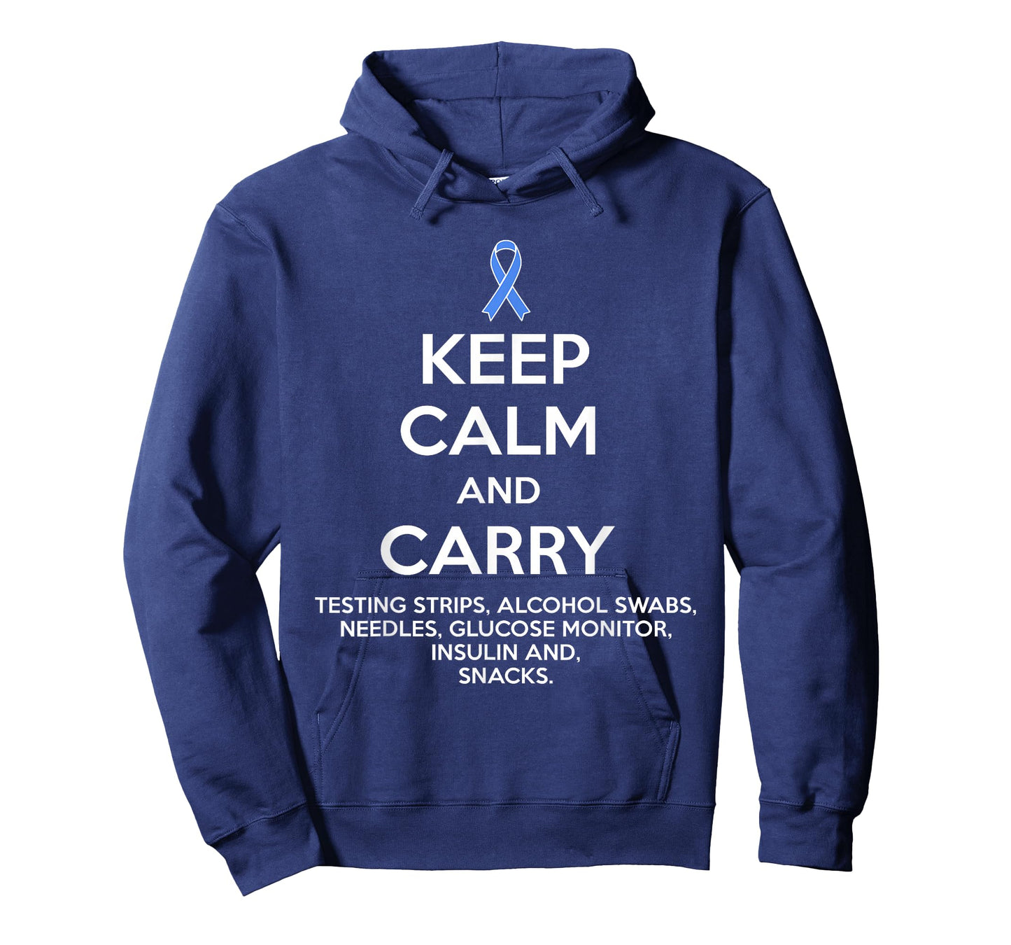 Funny Diabetic Keep Calm Type 1 Type 2 Diabetes Awareness T-Shirt