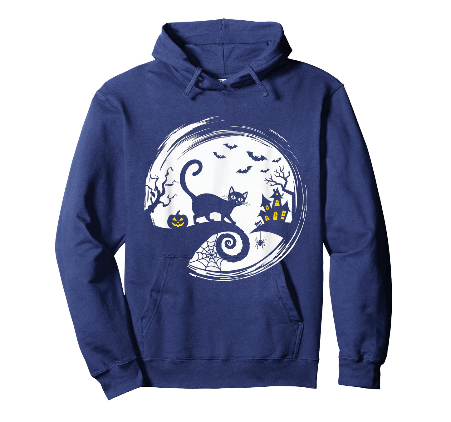 Halloween Cat Pumpkin Bats Spooky Black Cat T-Shirt