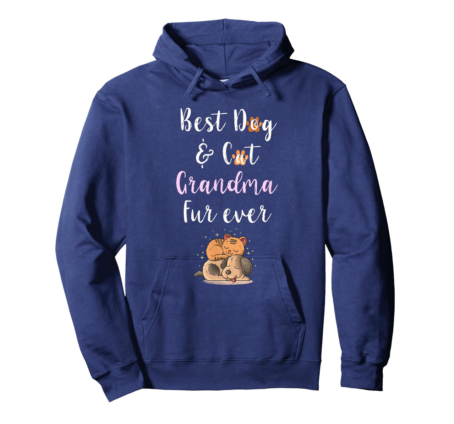 Best Dog & Cat Grandma Fur Ever Funny Fur Kid Granny Saying T-Shirt
