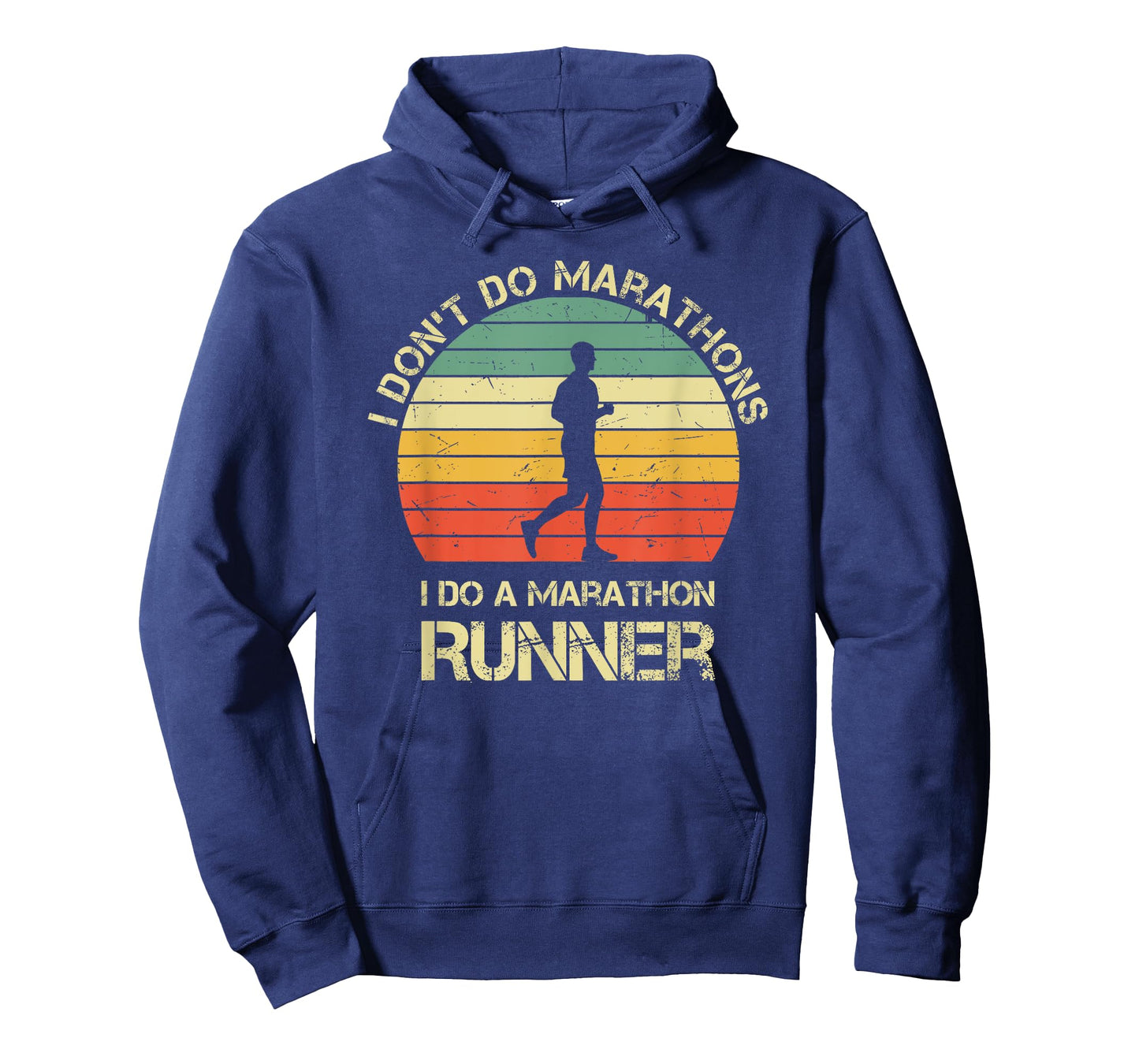 Retro I Don't Do Marathons I Do A Marathon Runner T-Shirt, Small, Black