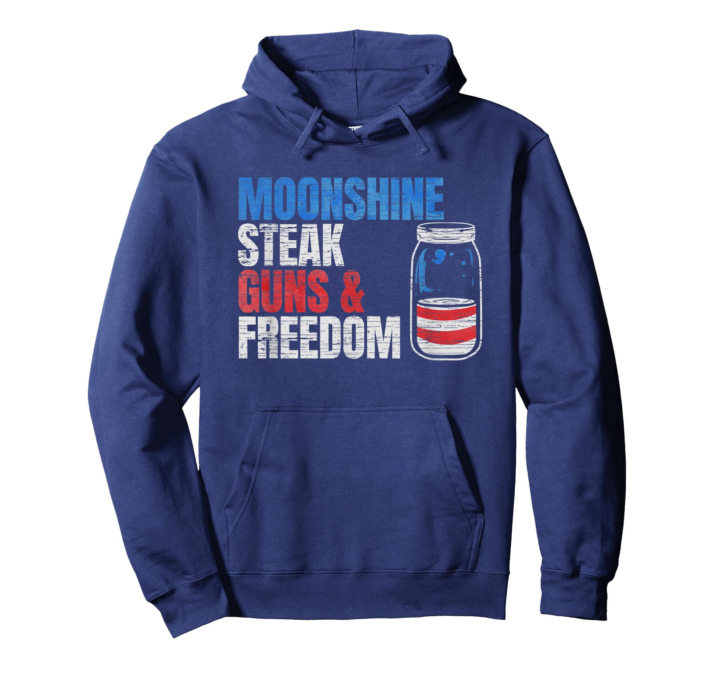 Moonshine Steak Guns & Freedom - USA Flag T-Shirt for Women Men