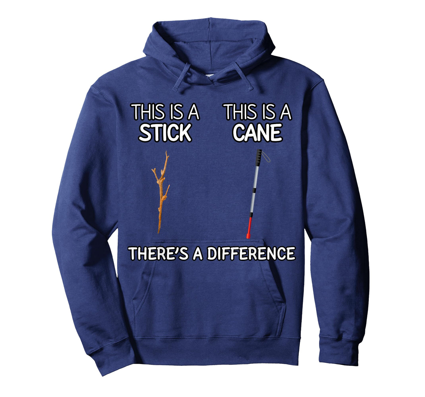 Funny Blind Braille Orientation and Mobility Stick vs Cane T-Shirt