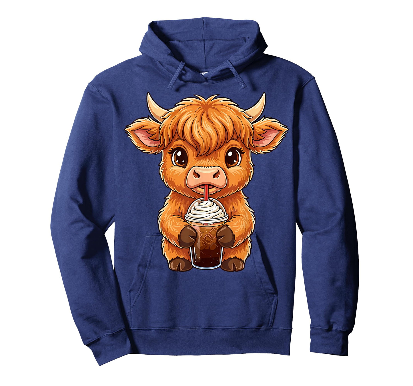 Highland Cow Iced Coffee Cute Country Animal T-Shirt