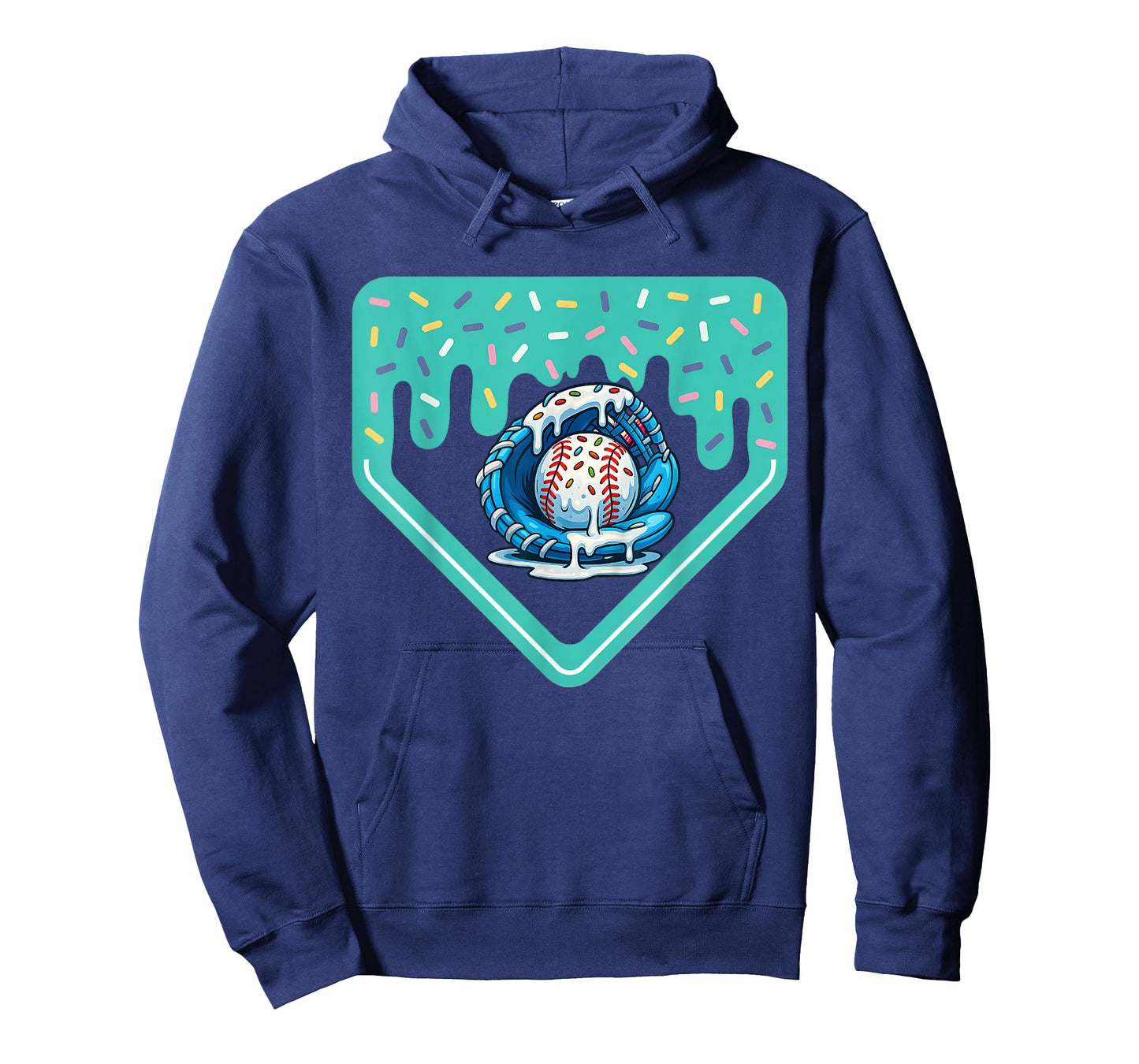 Baseball Home Plate Dripping Ice Cream Drip Youth Boys T-Shirt