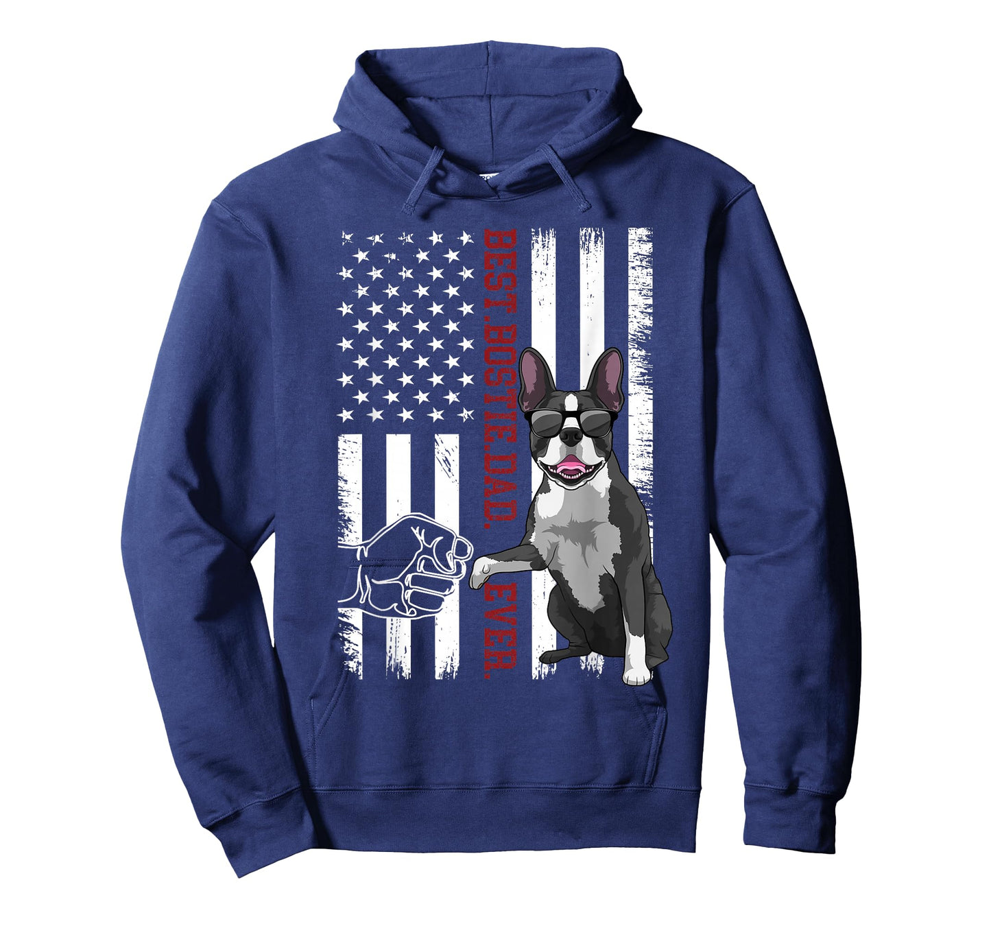 Boston Terrier Dad Dog American Flag Bostie Dog for Men T-Shirt