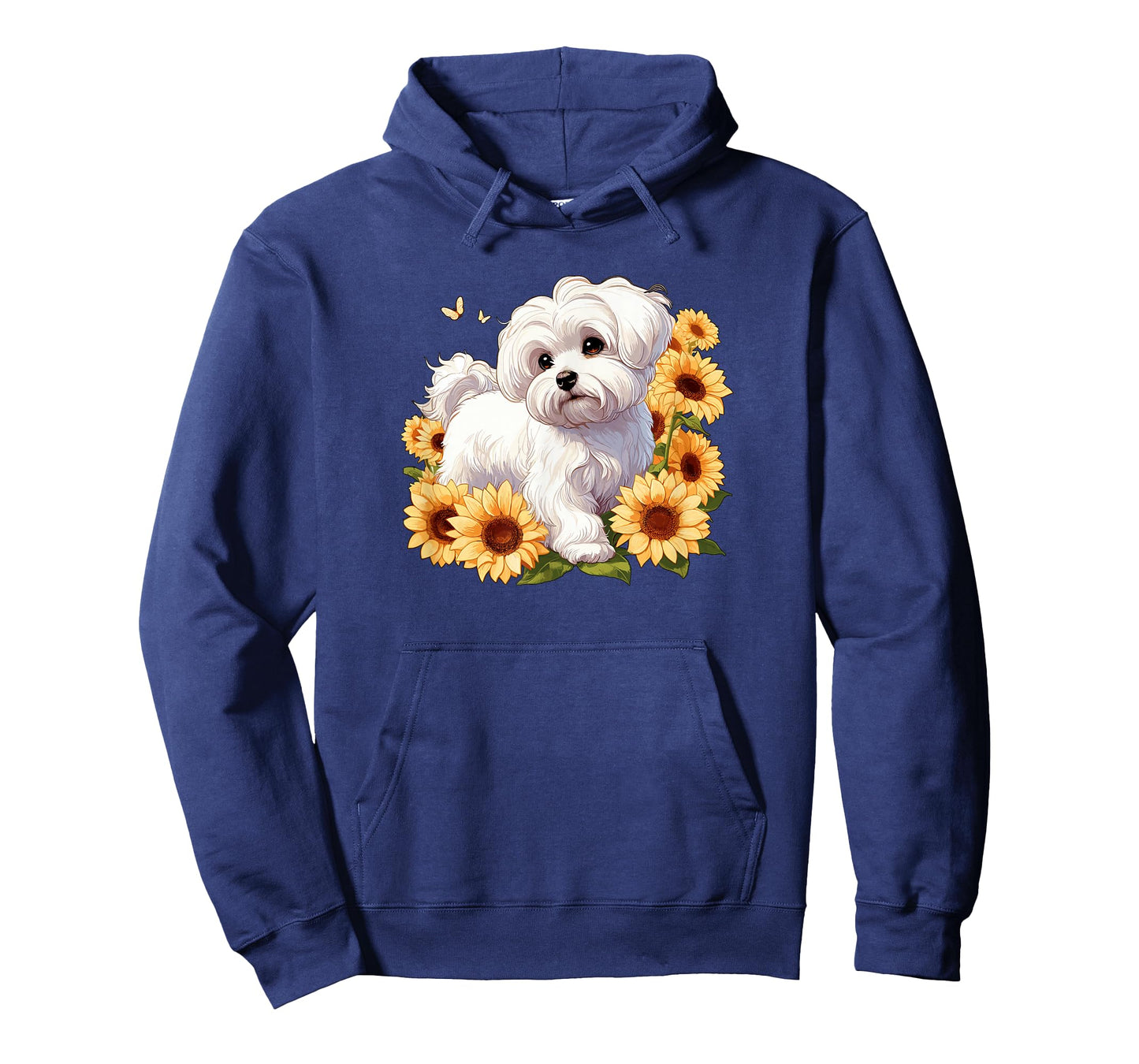 Womens Girls Cute Sun Flowers Maltese Lover T-Shirt