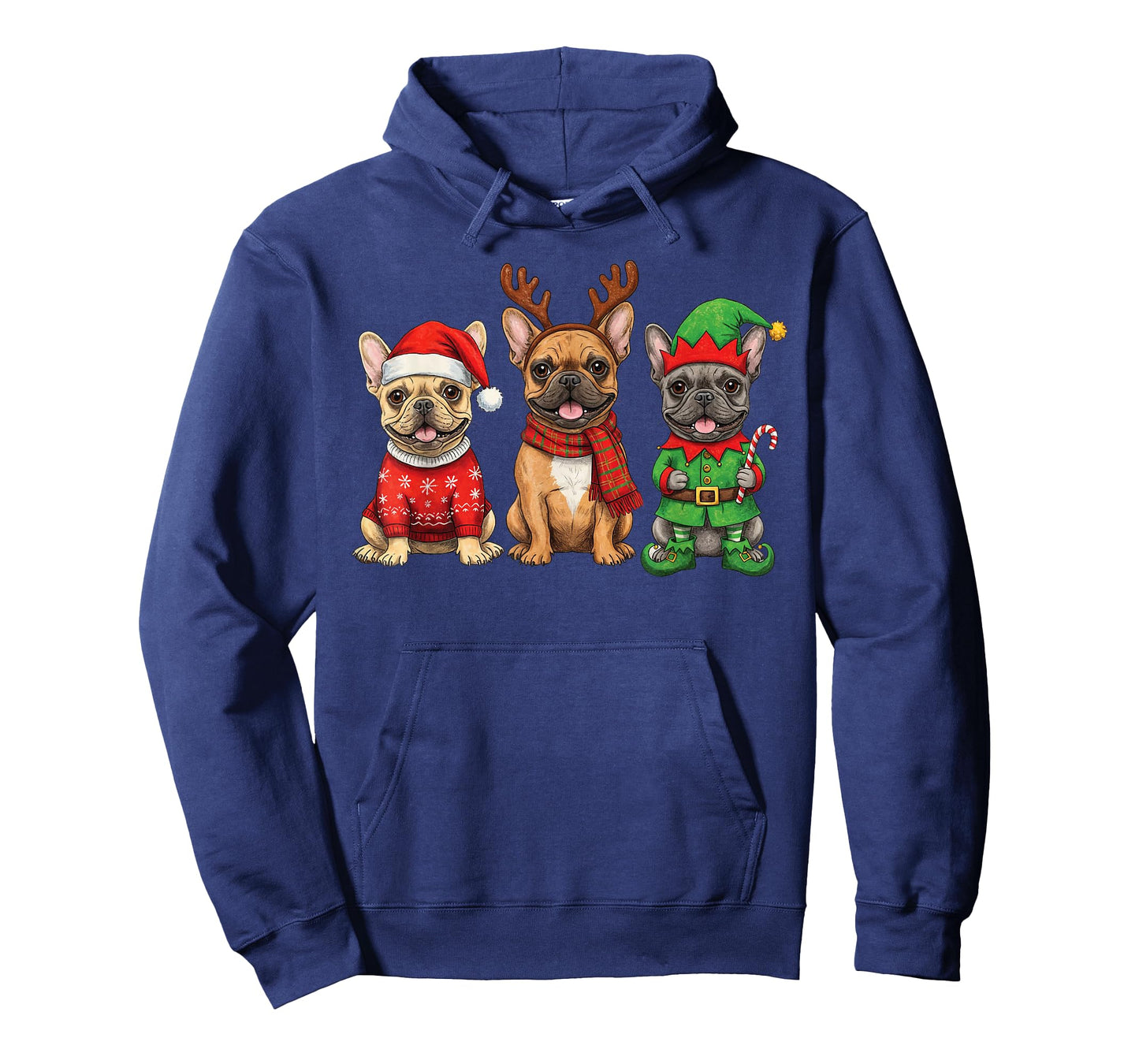 French Bulldog Christmas Lights Reindeer Santa Dog Lovers T-Shirt