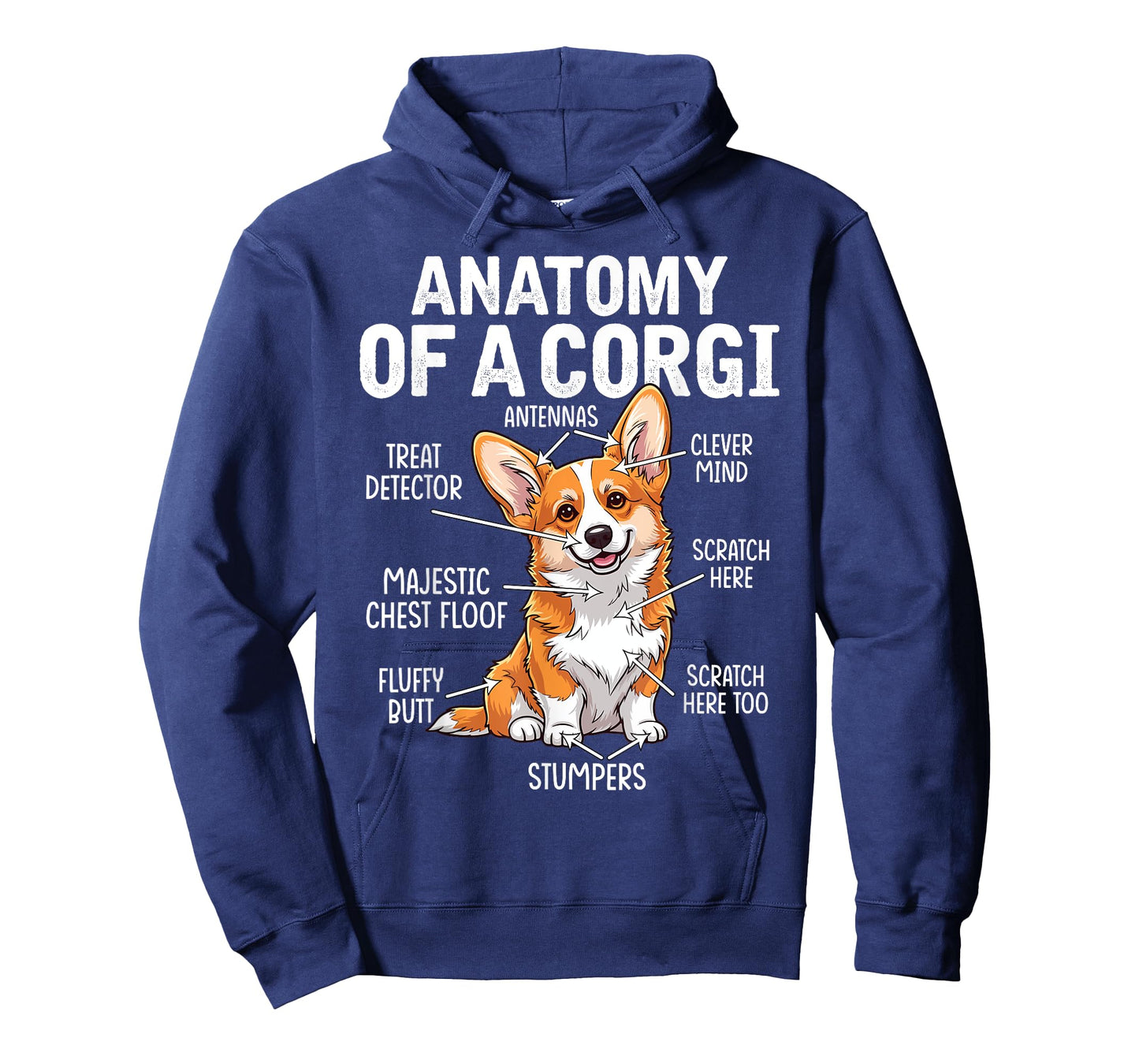 Anatomy of a Corgi Funny Dog Diagram Humor Cute Dog Parts T-Shirt