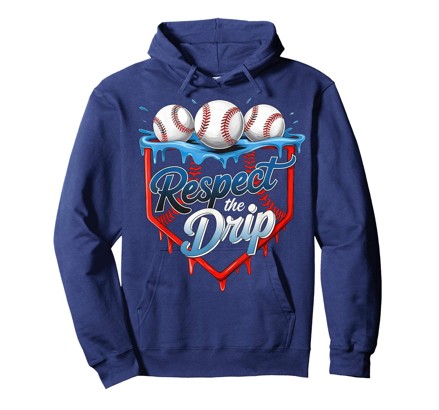 Respect The Drip Baseball Home Plate Ice Cream Drip T-Shirt