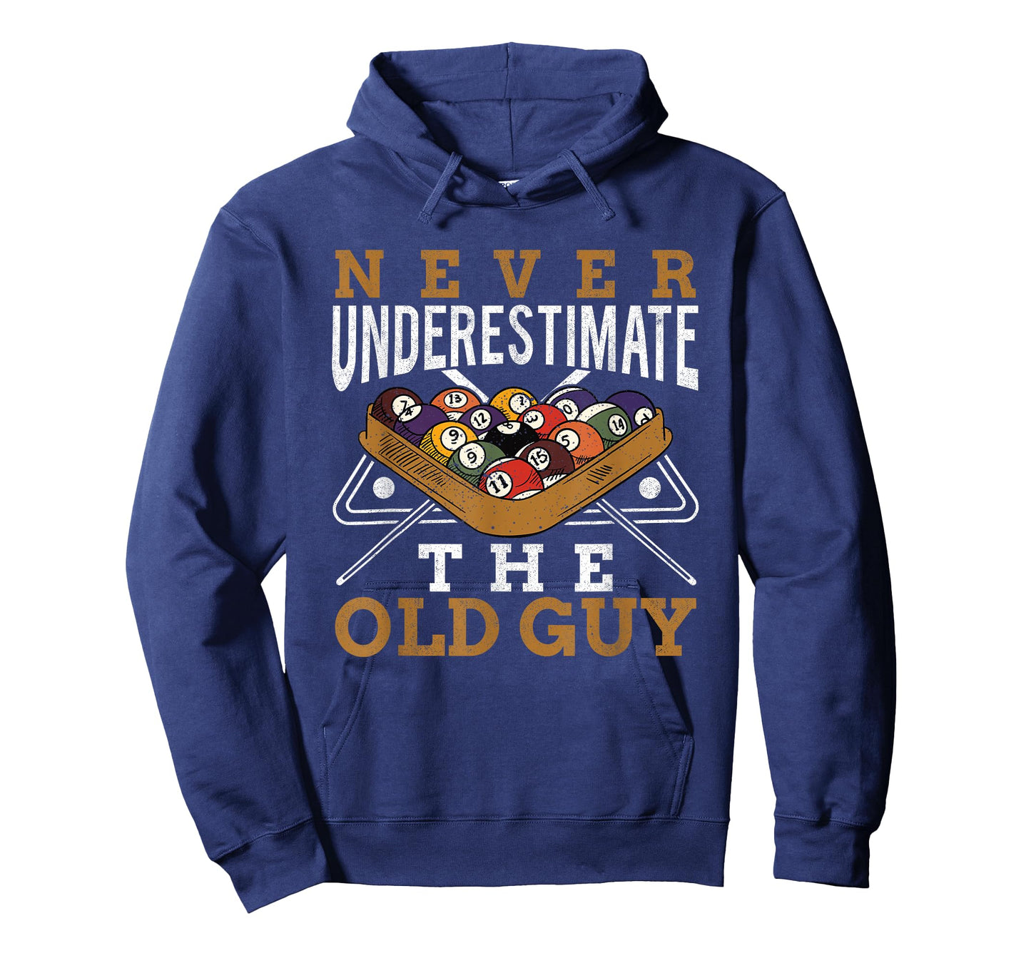 Never Underestimate The Old Guy Retro Pool Billiards Grandpa T-Shirt