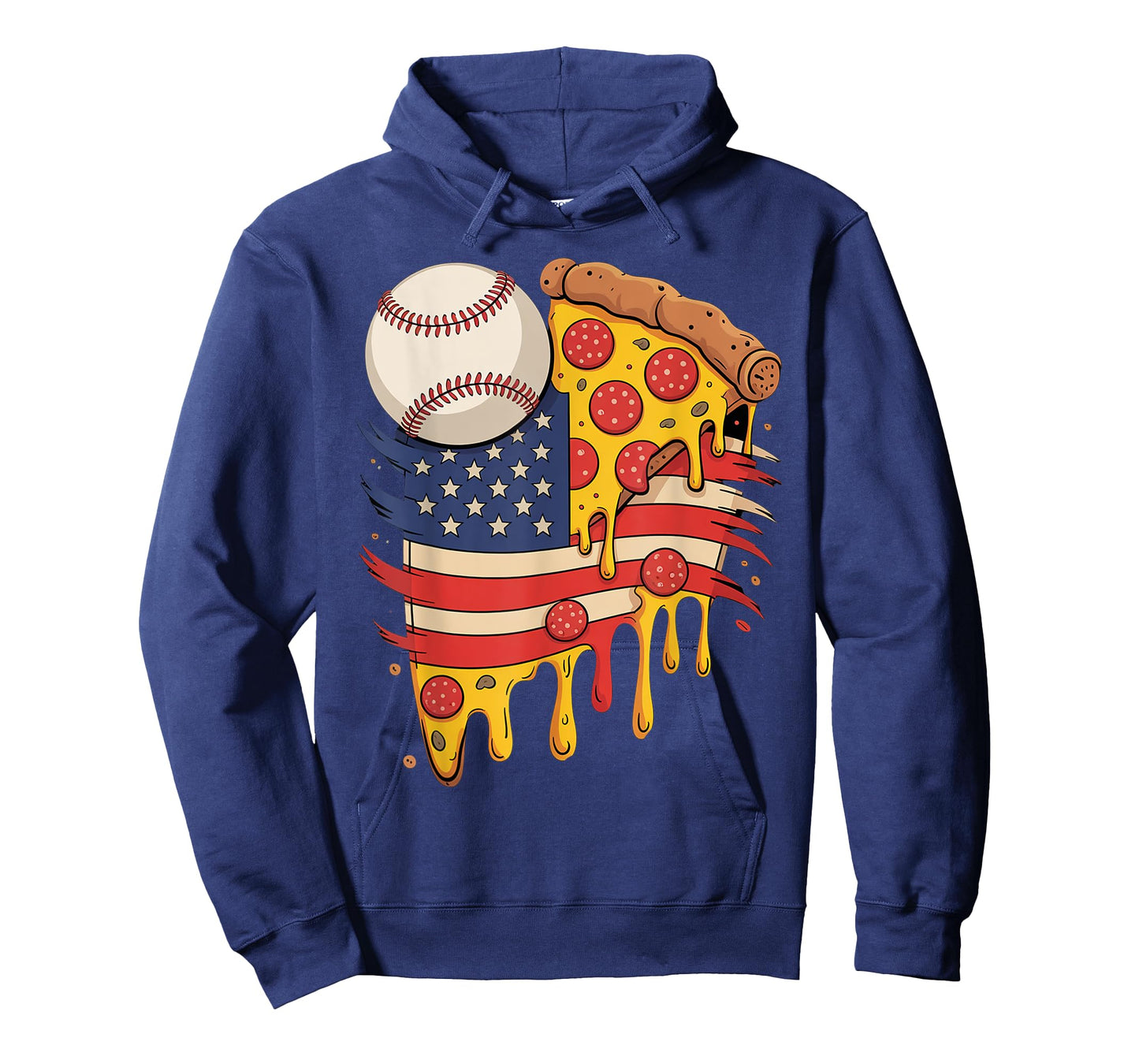 Baseball Drip American Flag Pizza slices dripping cheesy T-Shirt