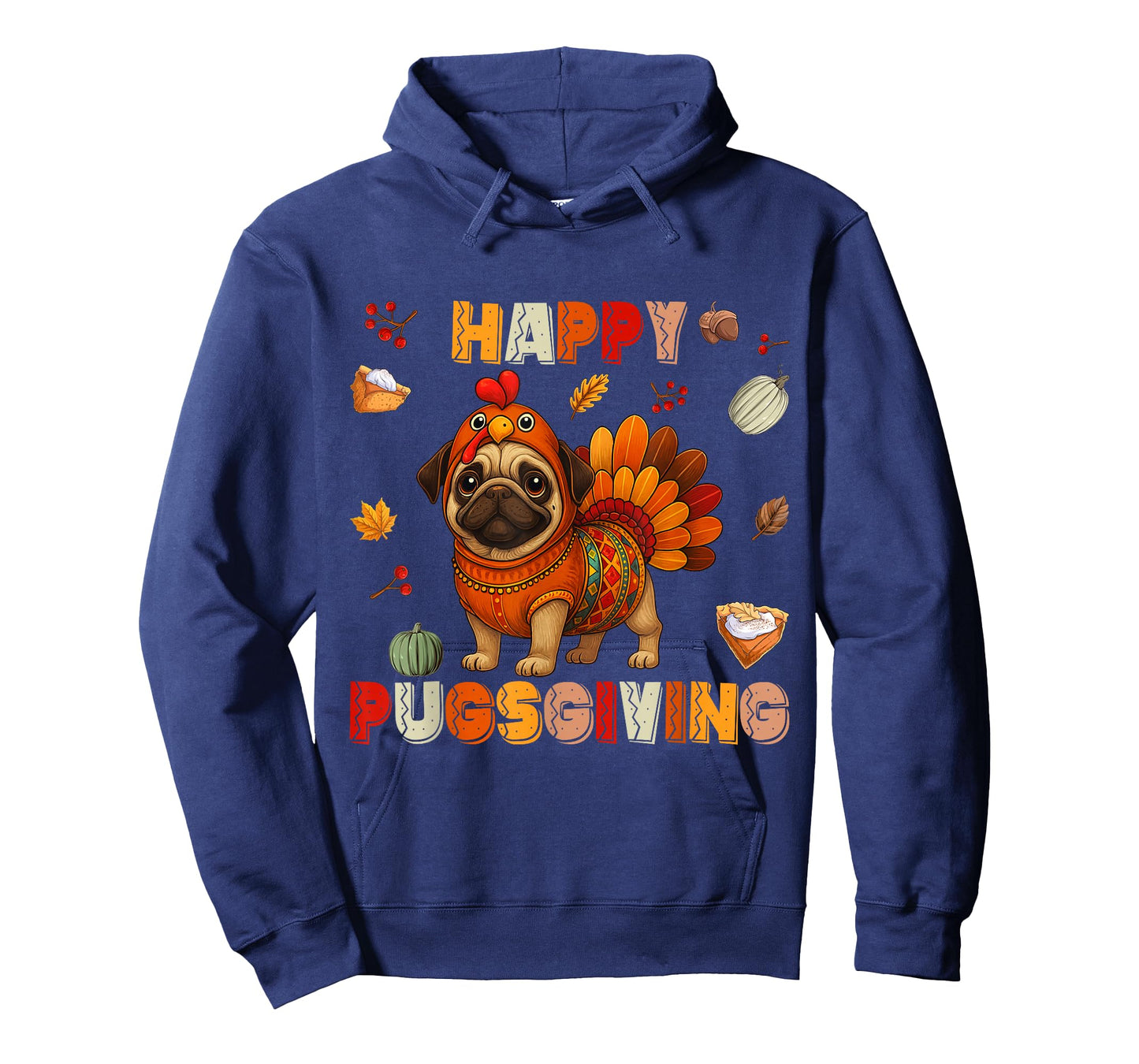 Happy Pugsgiving Cute Thanksgiving Turkey Pug Dog Costume T-Shirt