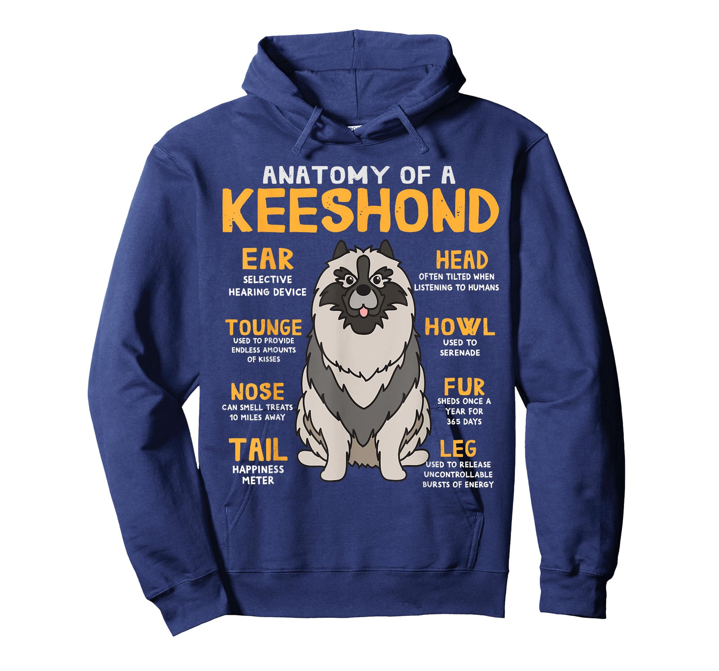 Keeshond Anatomy Funny Dog Mum Dad Gift T-Shirt