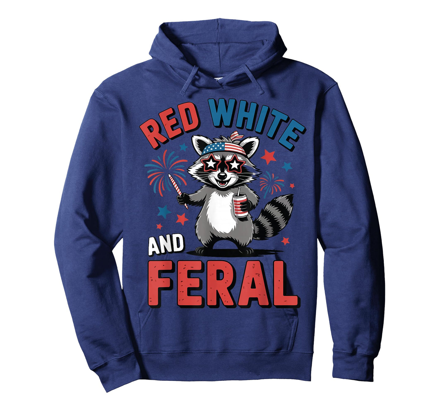 Red White Feral Raccoon Boy Toddler Funny Raccoon Patriotic T-Shirt
