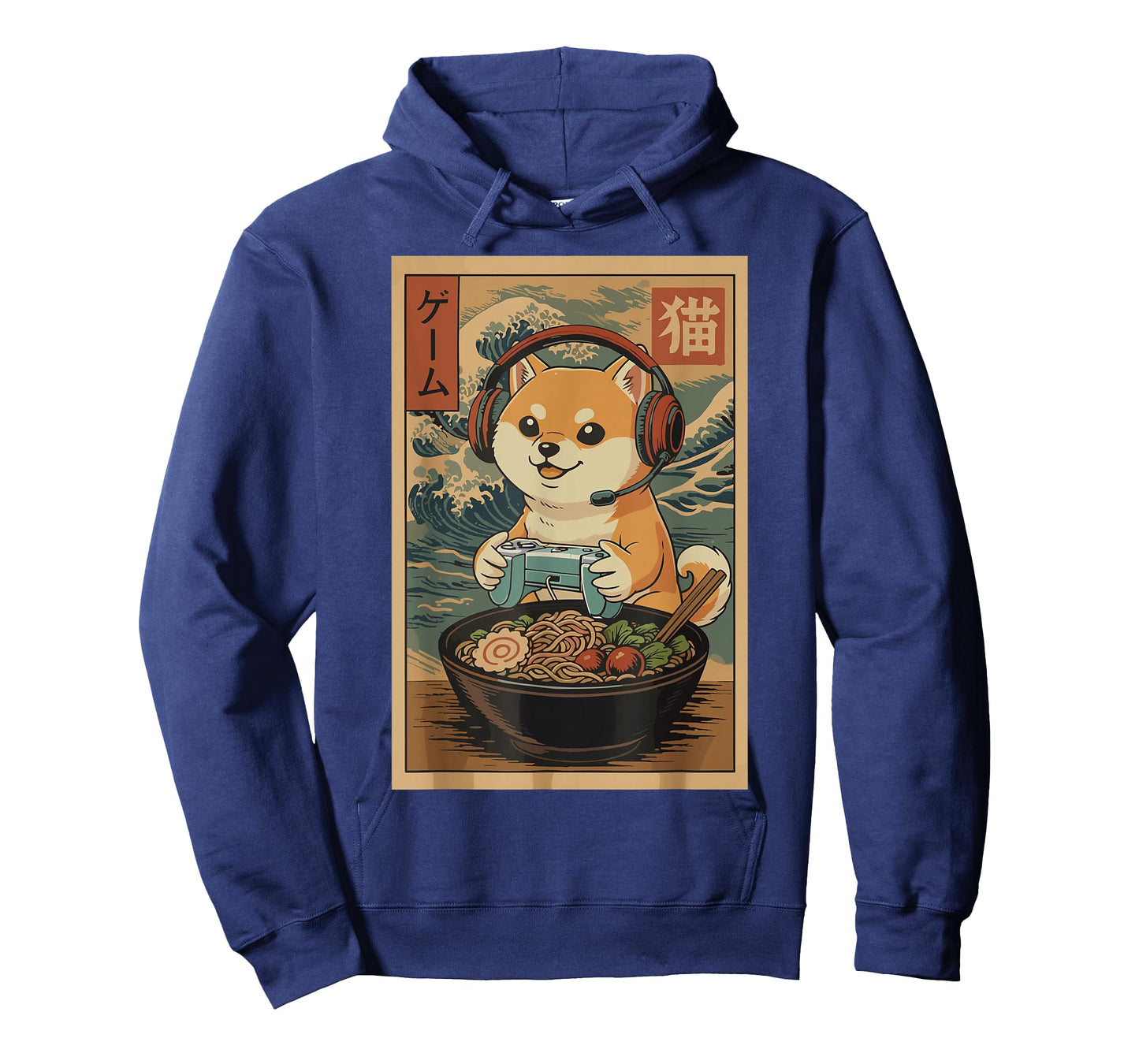Kawaii Japanese Ramen Dog Retro Gaming Shirts for Men T-Shirt