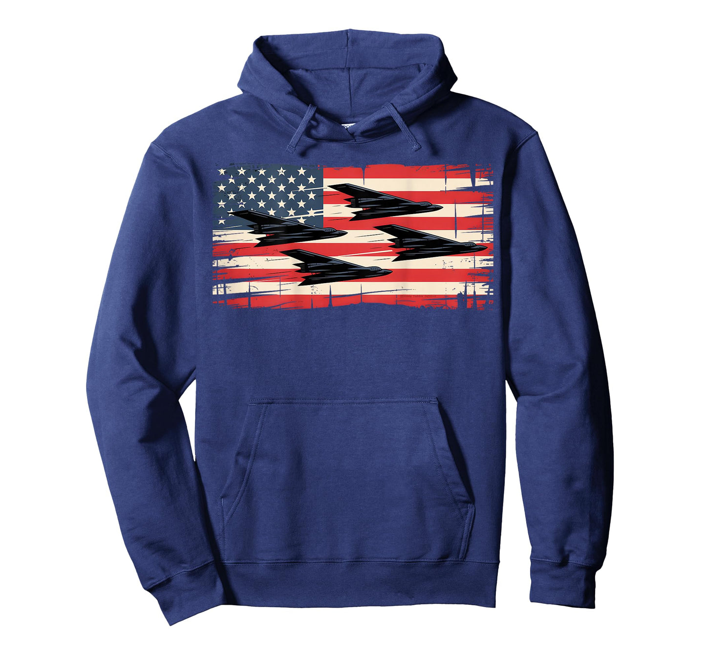 On Back Patriotic USA B2 Bombers American Flag 4th of July T-Shirt