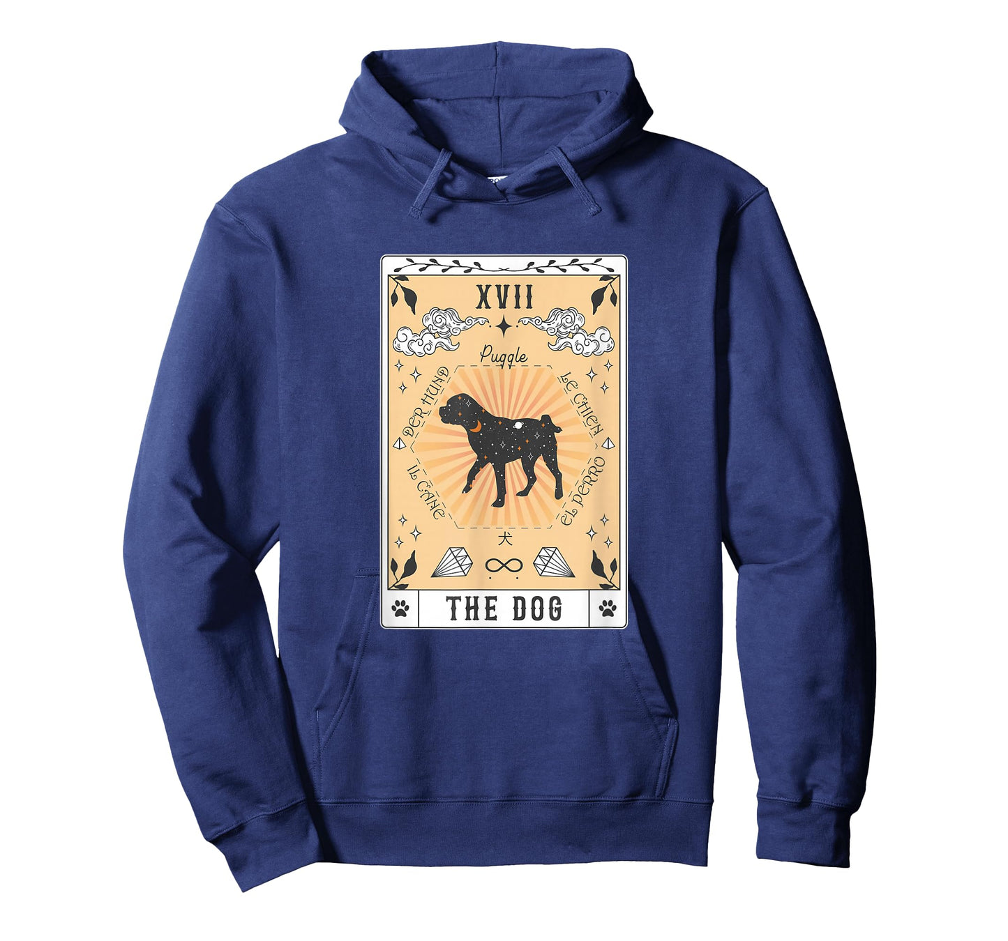 Tarot Card The Dog Puggle Celestial Space Galaxy T-Shirt