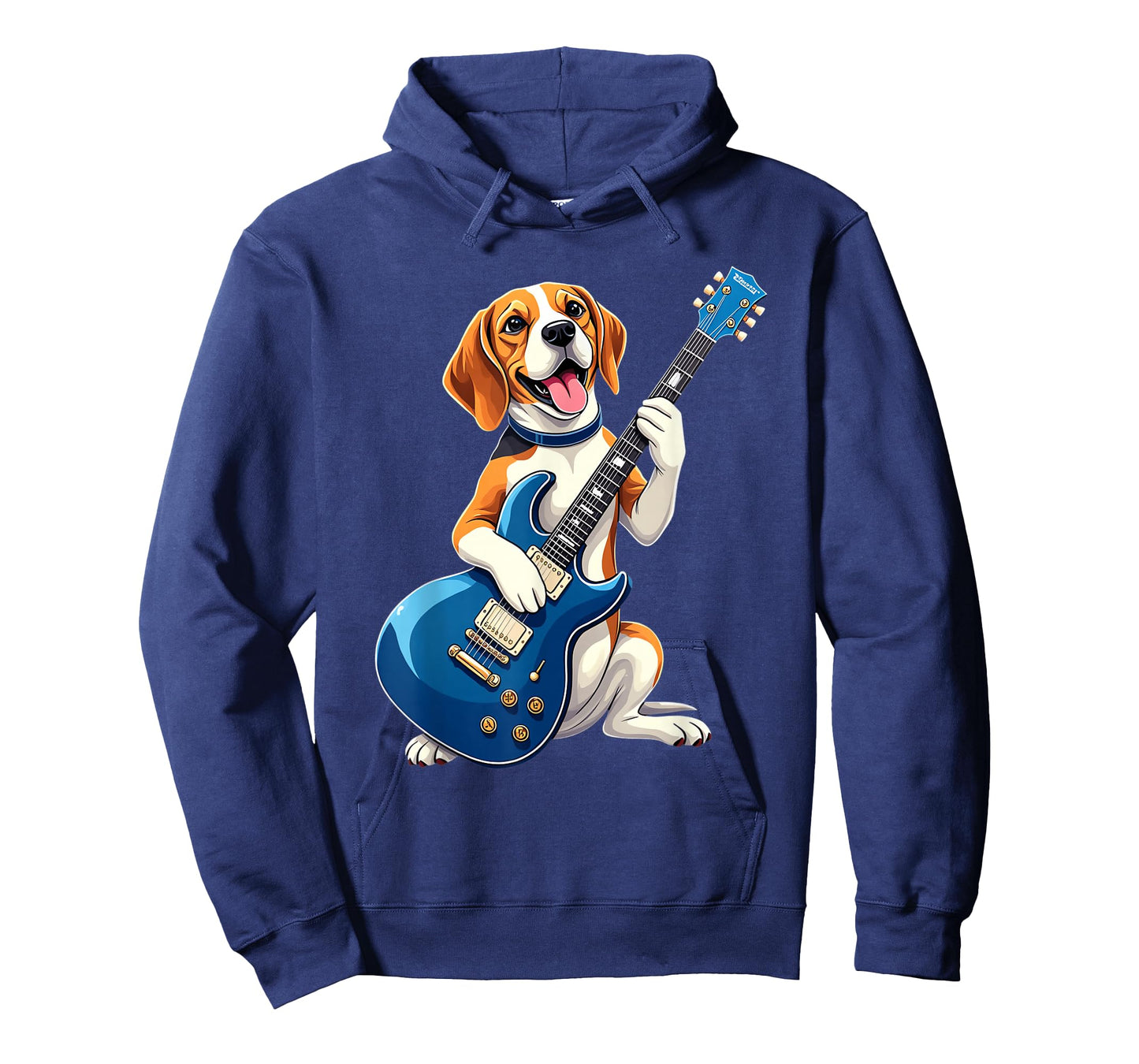 Funny Beagle Dog Playing Electric Guitar Design Music Lovers T-Shirt