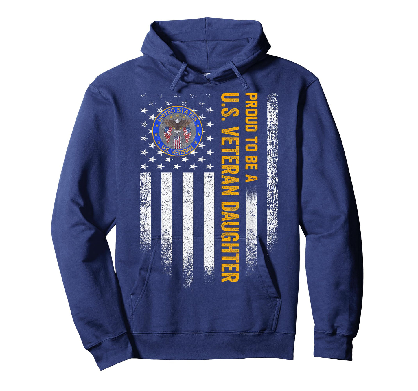 Vintage USA Flag Proud To Be A US Military Veteran Daughter T-Shirt for Women Men