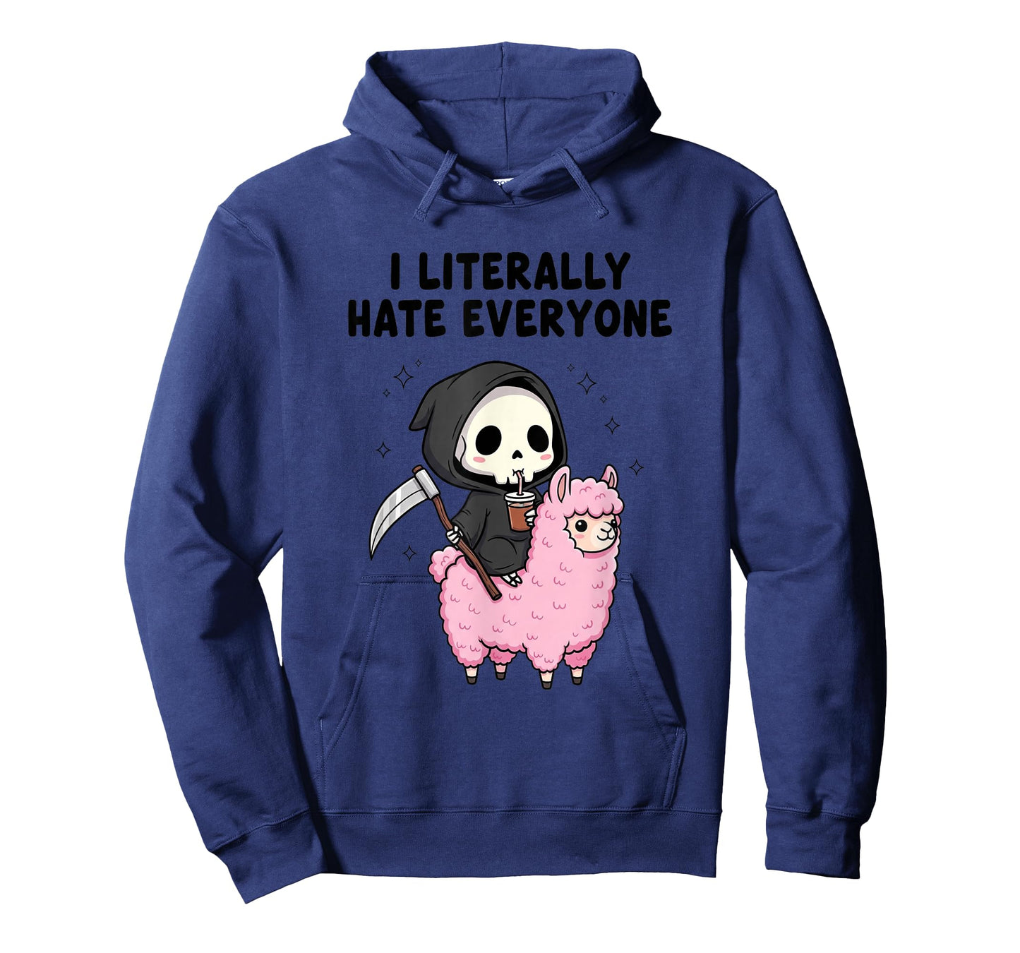 I Literally Hate Everyone Grim Reaper Llama T-Shirt