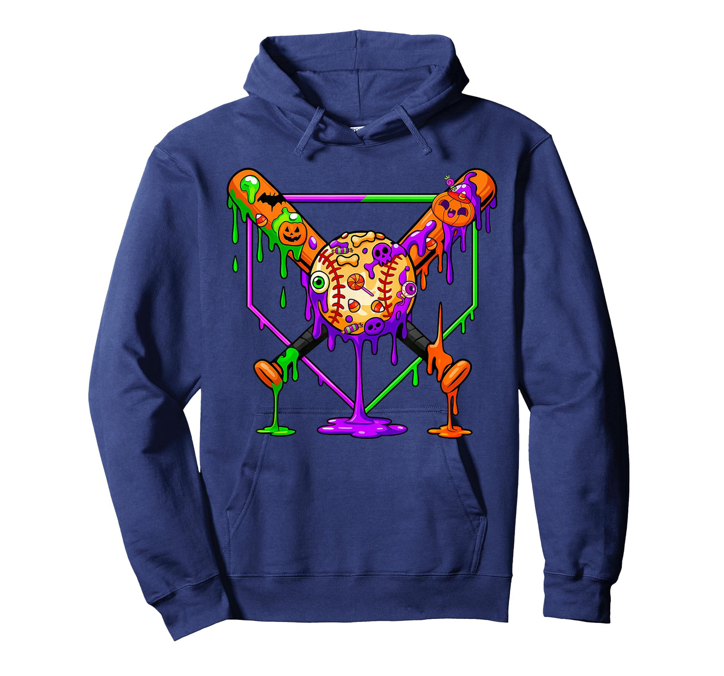 Spooky Baseball Drip Ice Cream Halloween Youth Tee T-Shirt