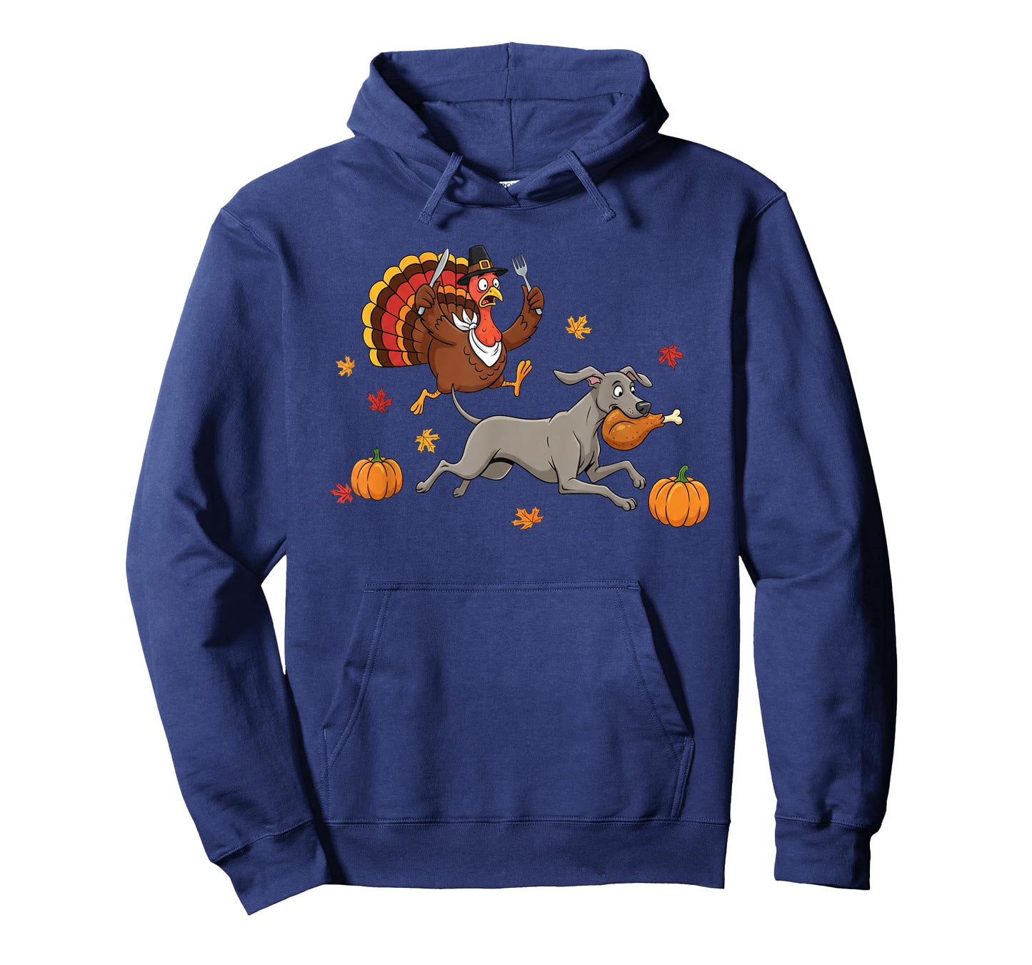 Funny Weimaraner Turkey Autumn Thanksgiving Womens Mens Kids T-Shirt