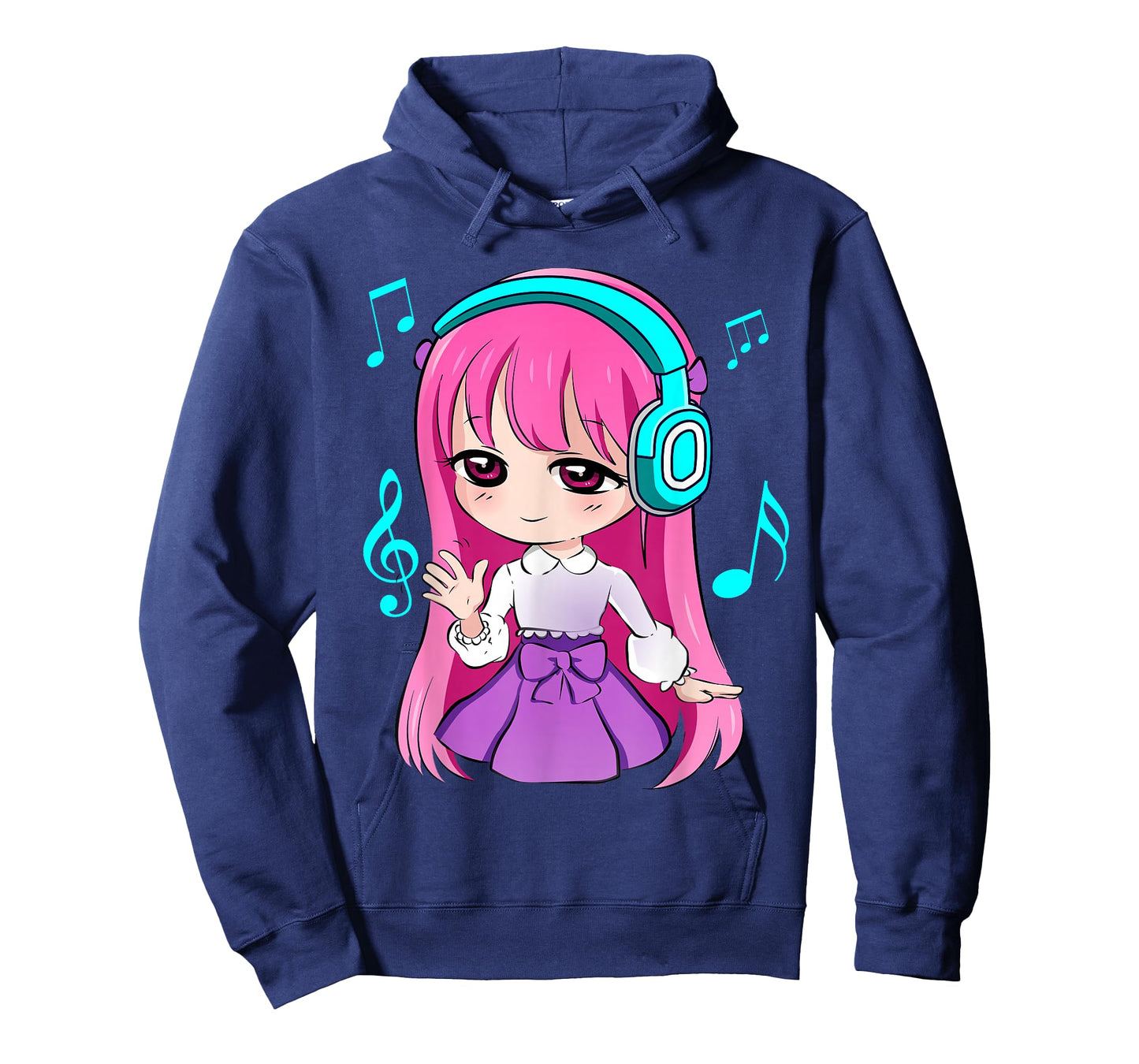 Anime and Music Girl for Teen Chibi Graphic Anime Girl T-Shirt