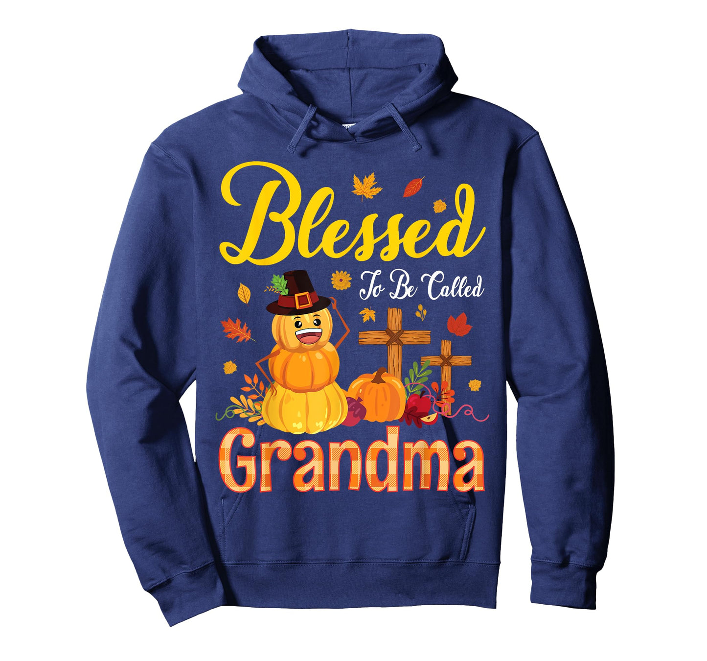 Flower Fruits Pumpkin Pilgrim Blessed To Be Called Grandma T-Shirt