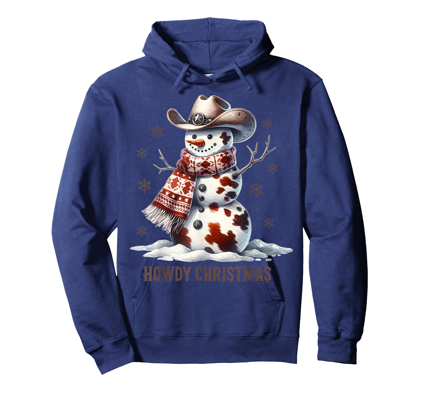 Howdy Christmas Cowhide Snowman Western Country Cowboy Xmas T-Shirt