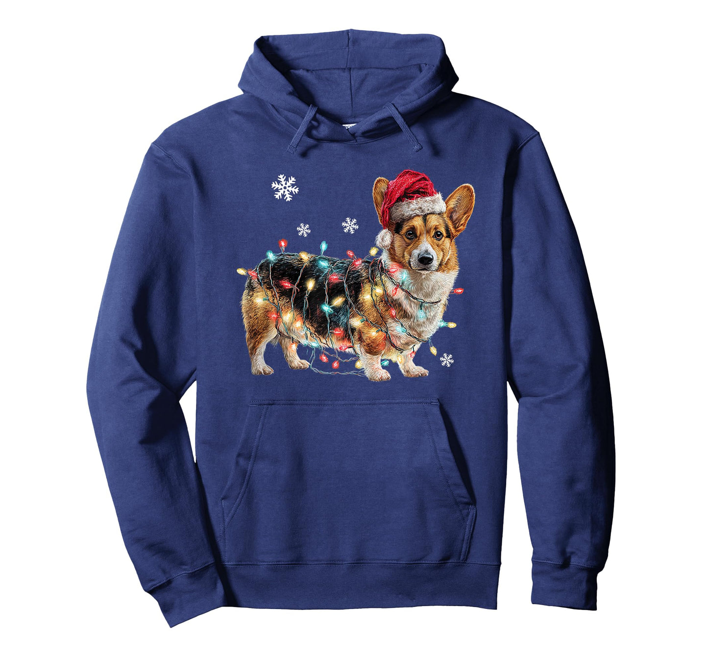 Funny Corgi Dog Santa Merry Christmas Lights T-Shirt