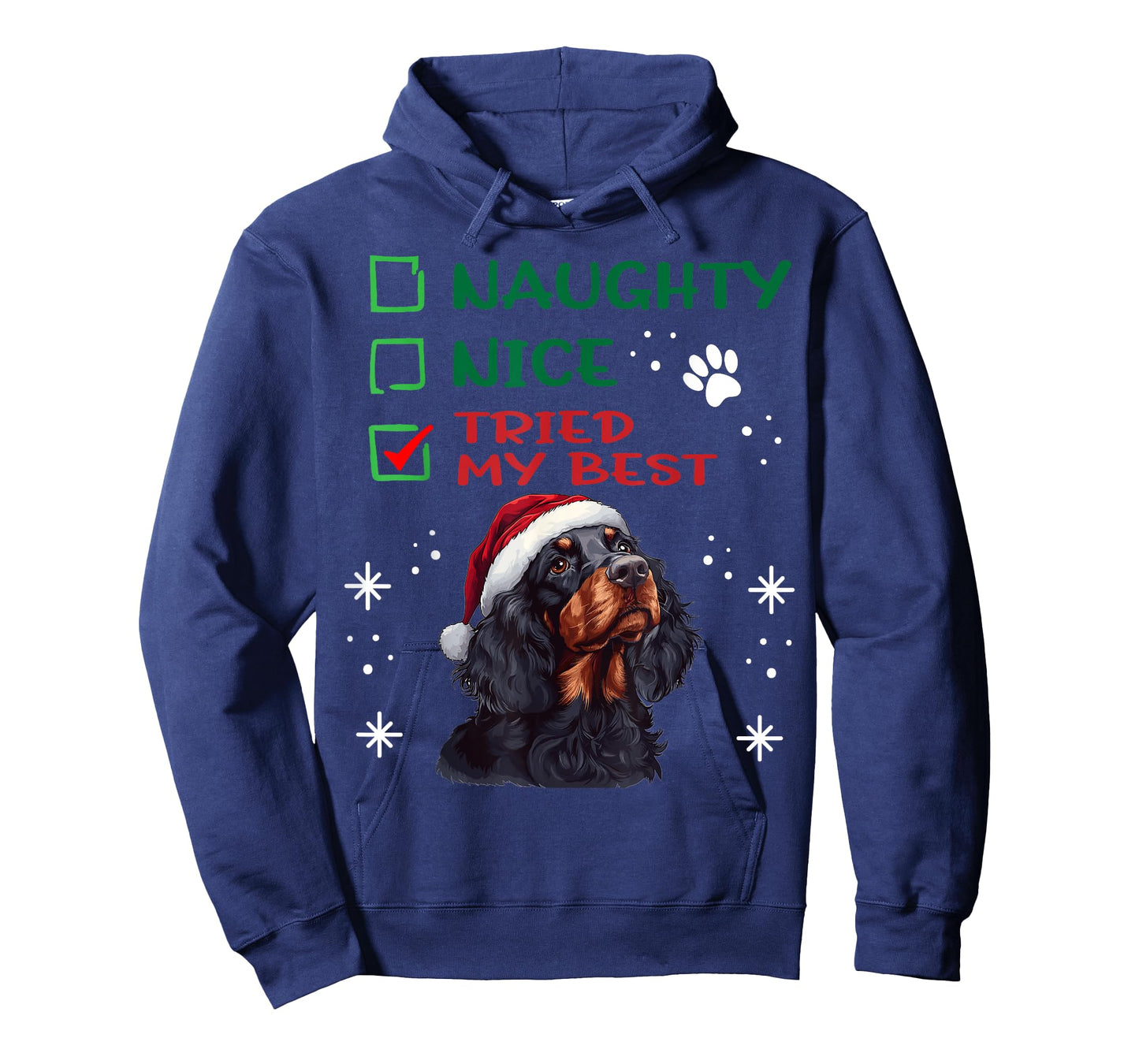 Cute Gordon Setter Dog Christmas Naughty Nice Tried my Best T-Shirt