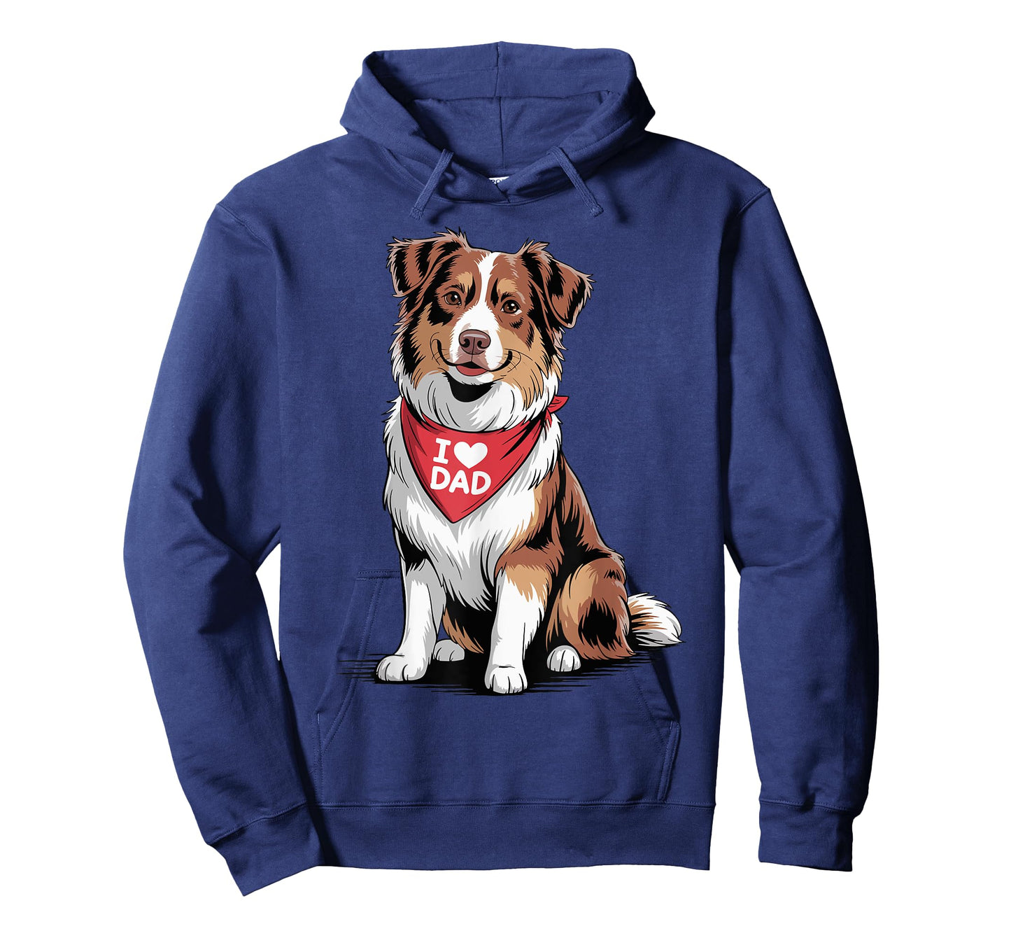 I Love Dad Red Tri Aussie Lover Australian Shepherd Dad T-Shirt