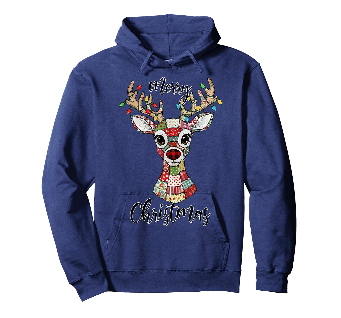 Merry Christmas Xmas Light Patchwork Deer Women Men Kids T-Shirt