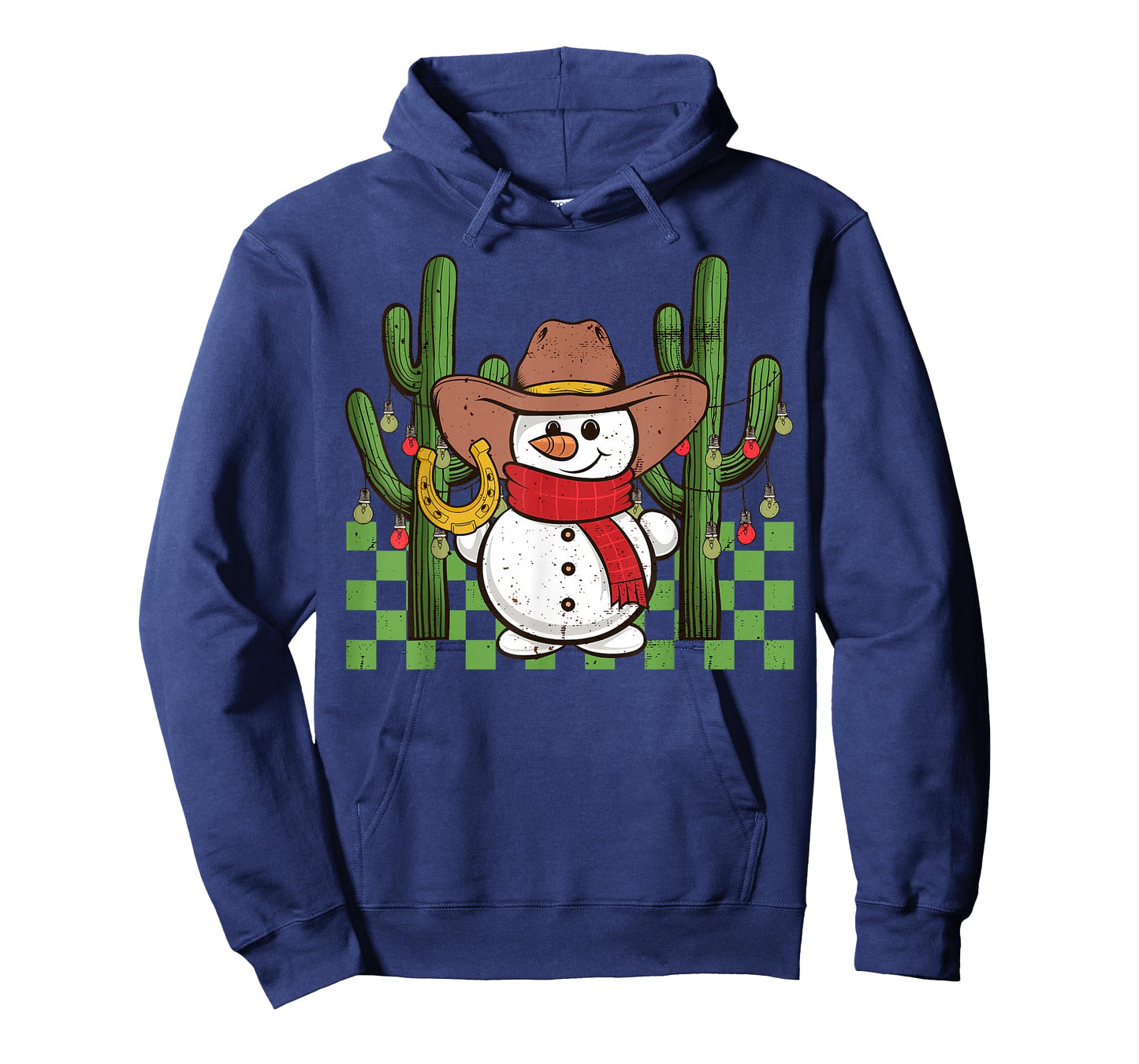 Groovy Cowboy Snowman Western Christmas Cactus Apparel T-Shirt