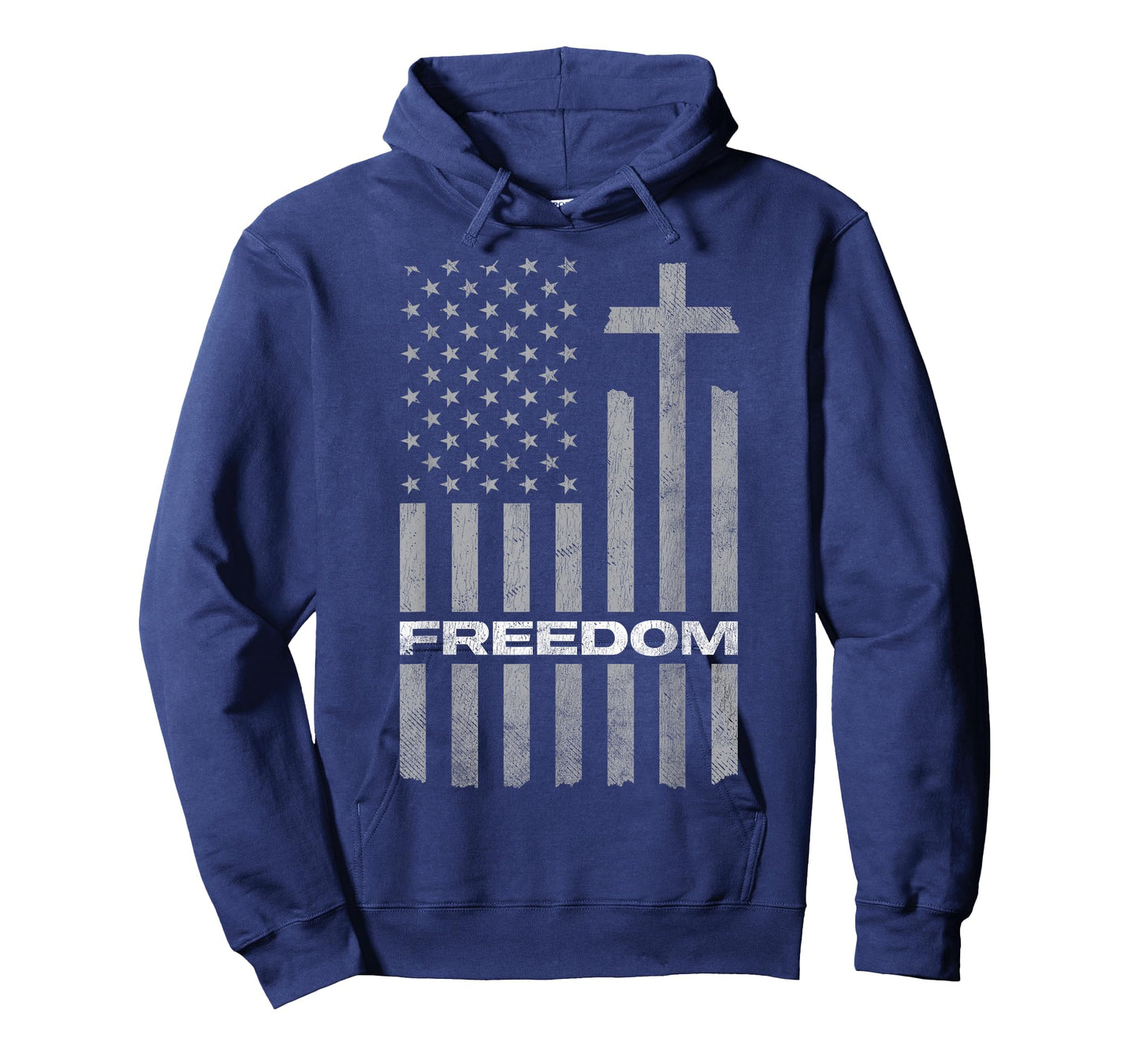 Freedom Distressed American Flag Cross Christian T-Shirt