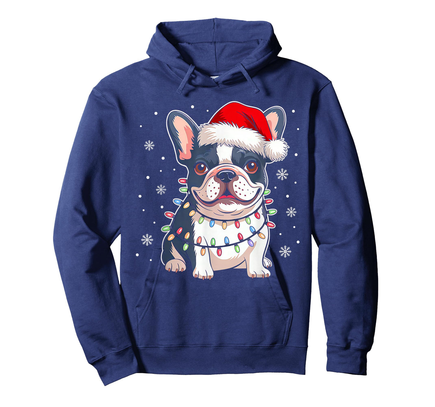 French Bulldog Dog Tree Christmas Lights Funny Xmas Pajamas T-Shirt