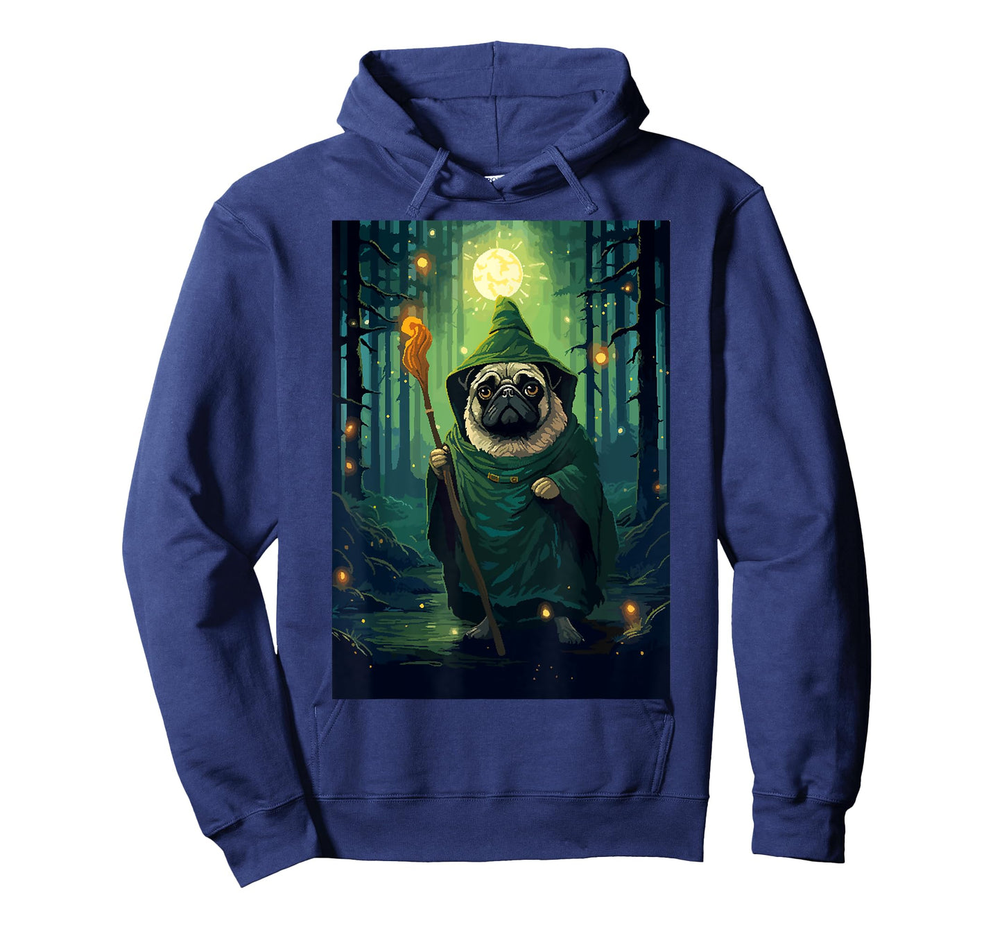 Pug Wizard Cute Funny Dog Pixel Art T-Shirt for Men Women Kids