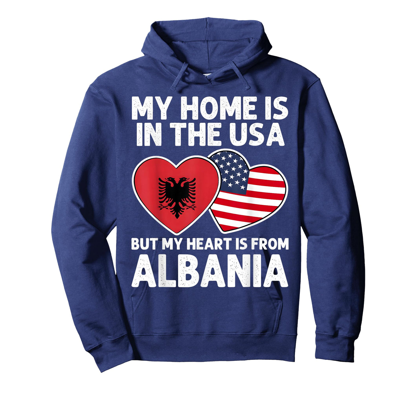My Home USA My Heart Albania Albanian American Pride Flag T-Shirt