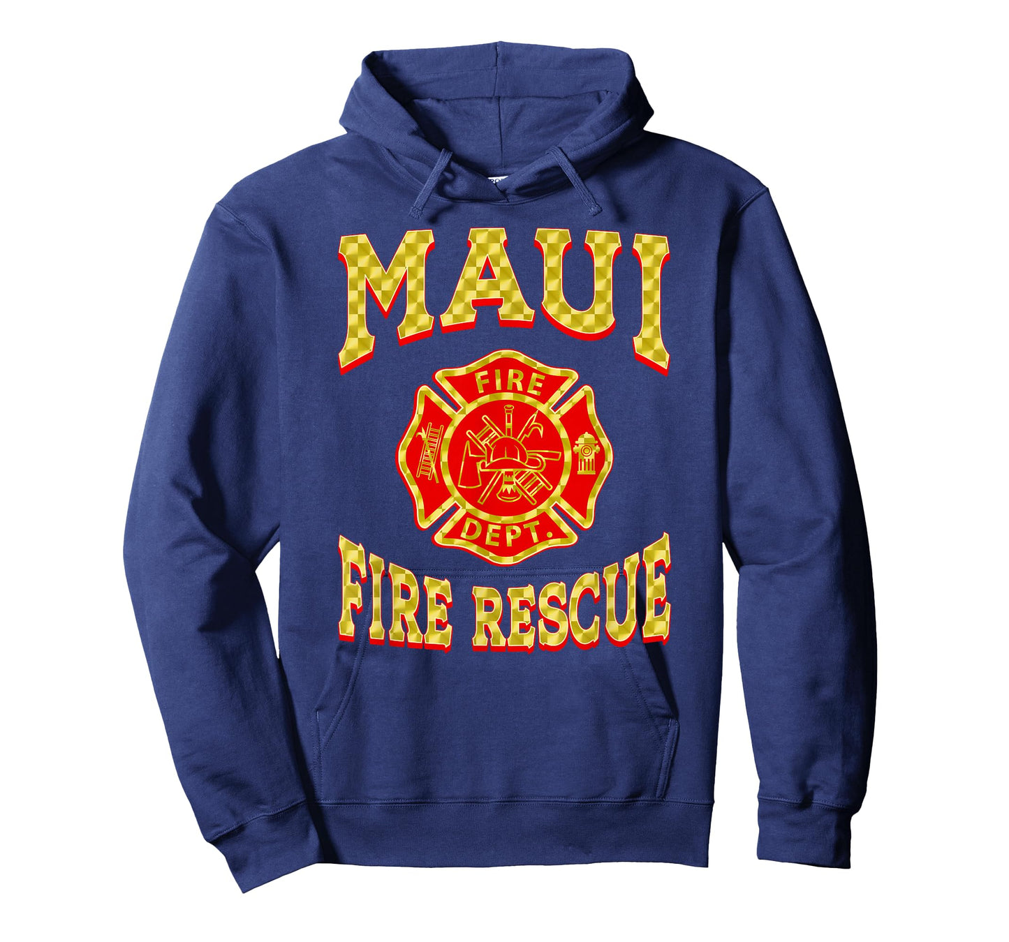 Retro Maui Fire Department Flag Hawaii Firefighter T-Shirt