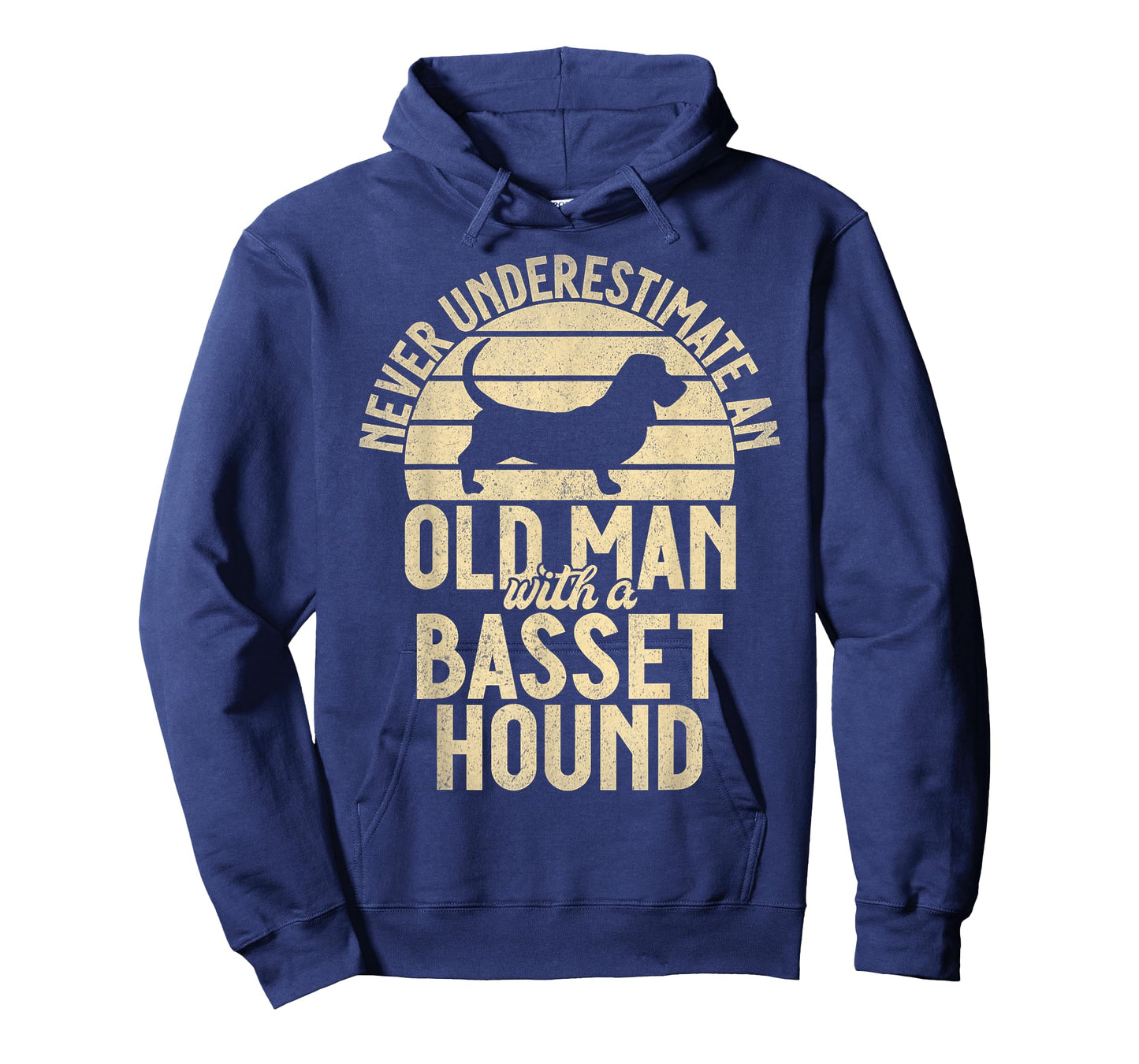 Never underestimate an old Man with a Basset Hound T-Shirt