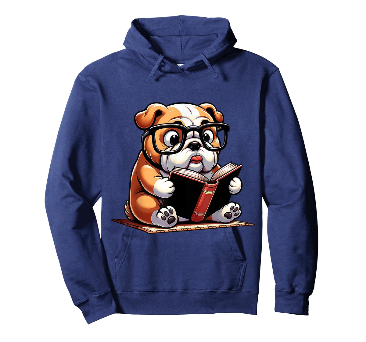 English Bulldog Reading a Book Dog T-Shirt for Men Women Girls Kids