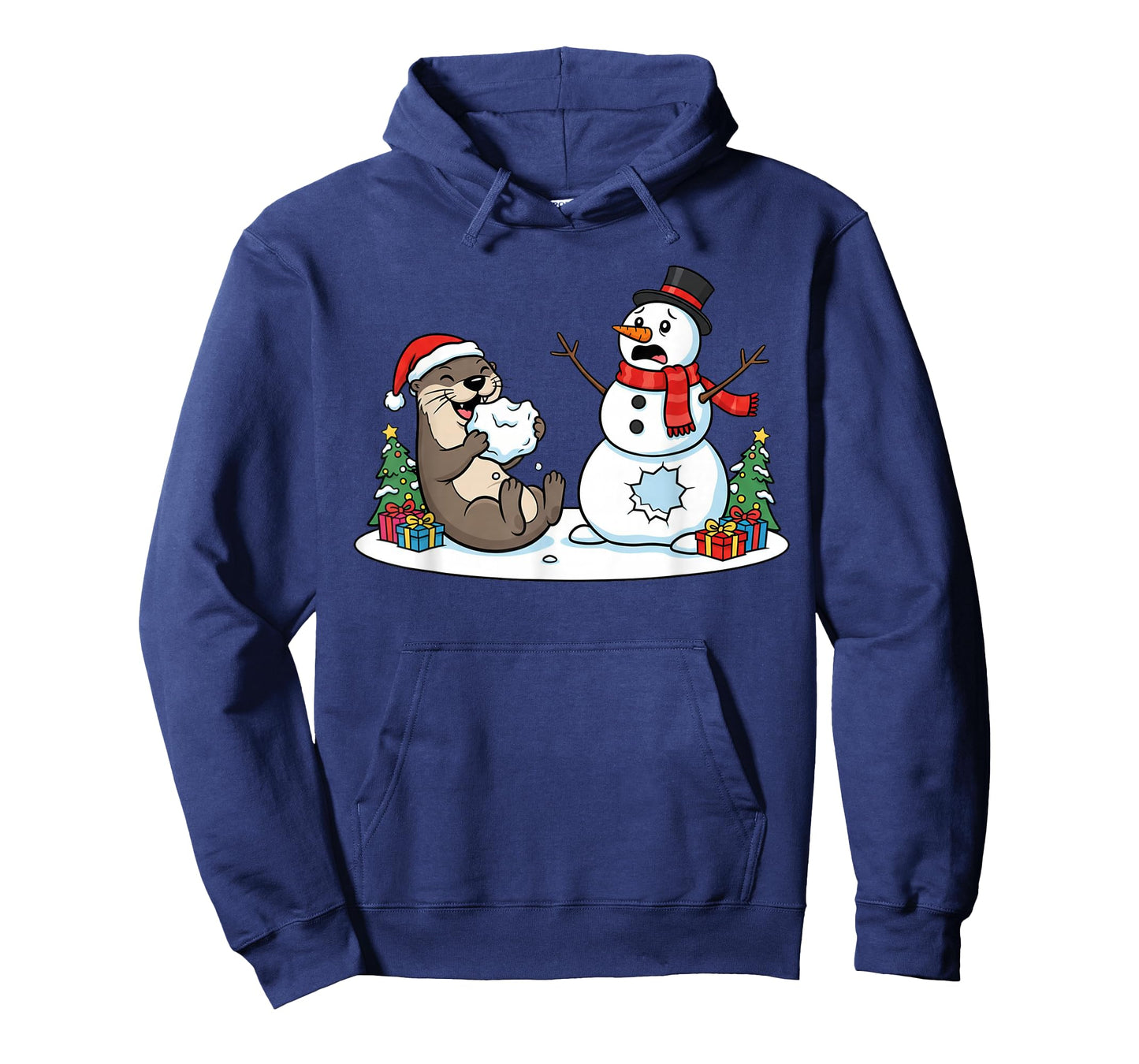 Funny Otter Snowman Christmas Tree Xmas Womens Mens Kids T-Shirt