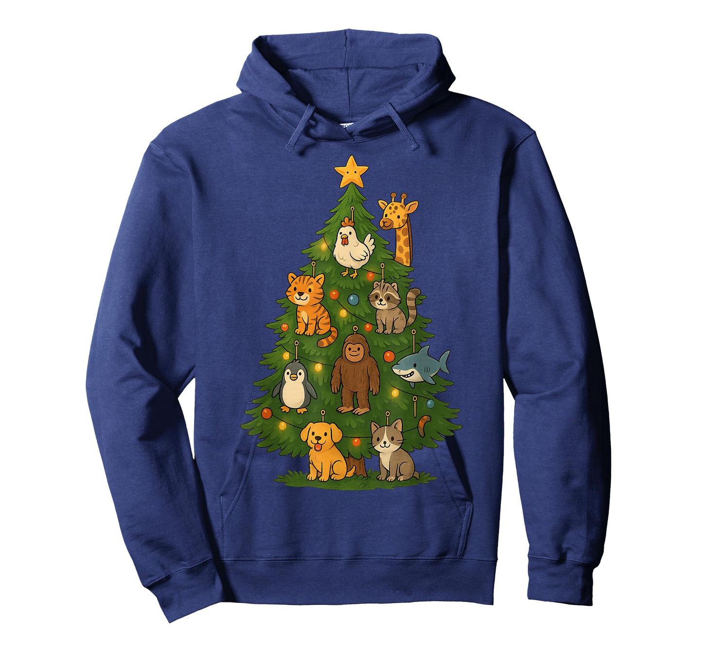 Cute Animals on Christmas Tree Design for Kids Pet Lovers T-Shirt
