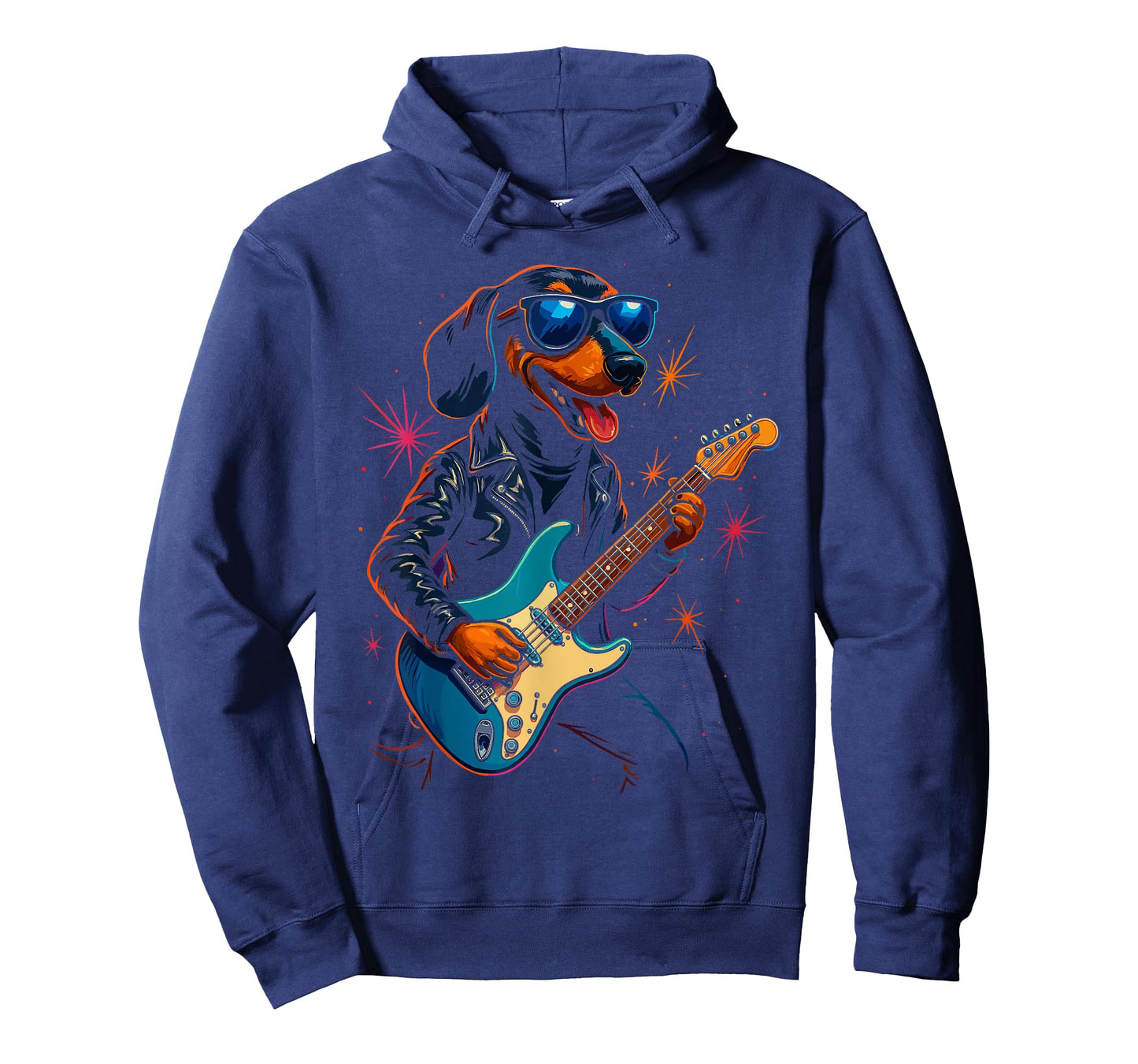 Dachshund Dog Guitar Shirt, Funny Rock and Roll Weenie Dog T-Shirt