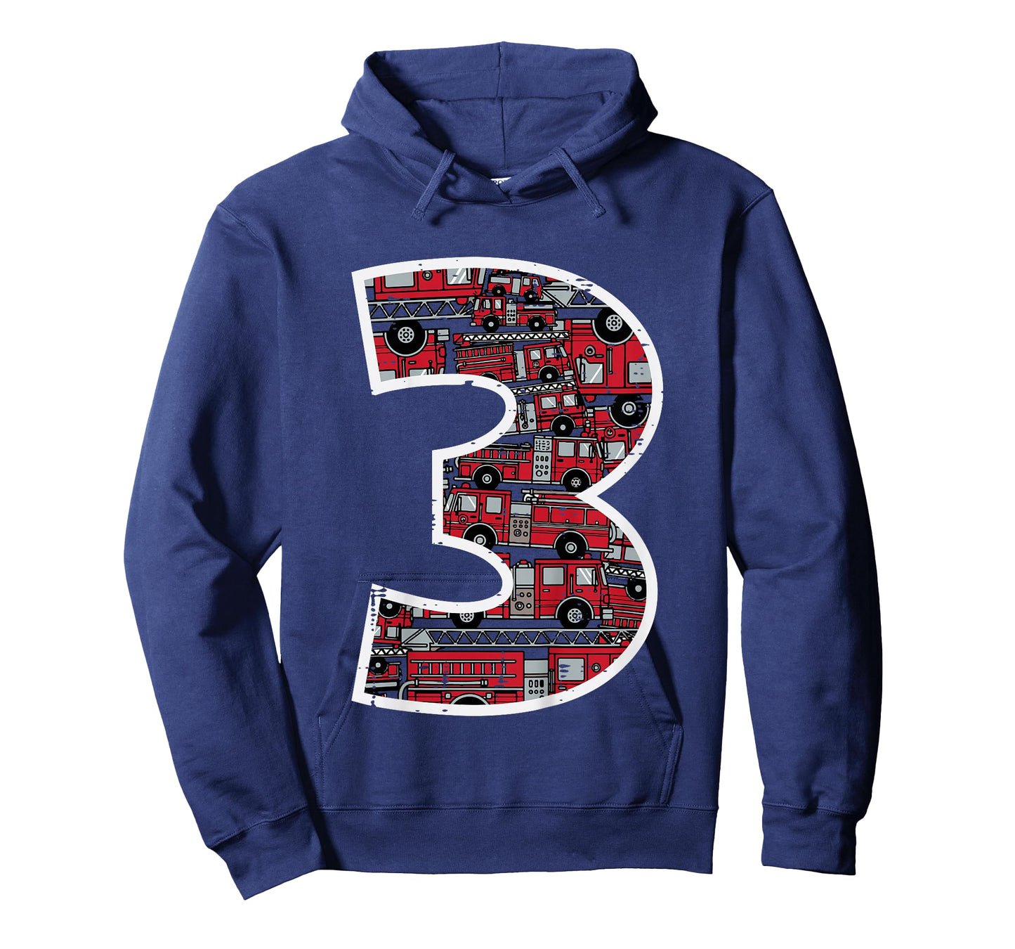Kids 3rd Birthday 3 Firetrucks Firefighter Fireman Bday Boys Kids T-Shirt