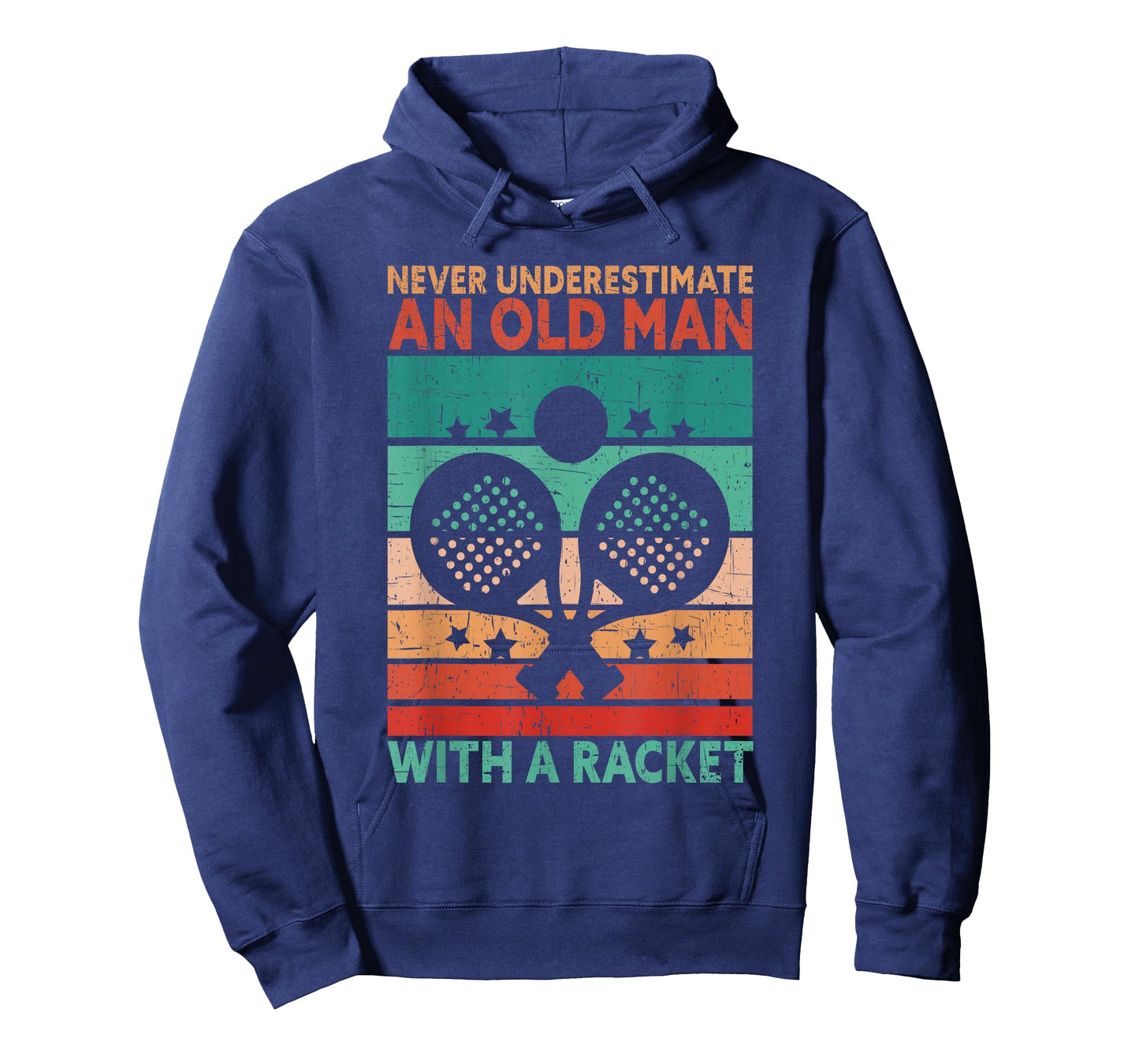 Never Underestimate An Old Man With A Racket Funny Padel T-Shirt