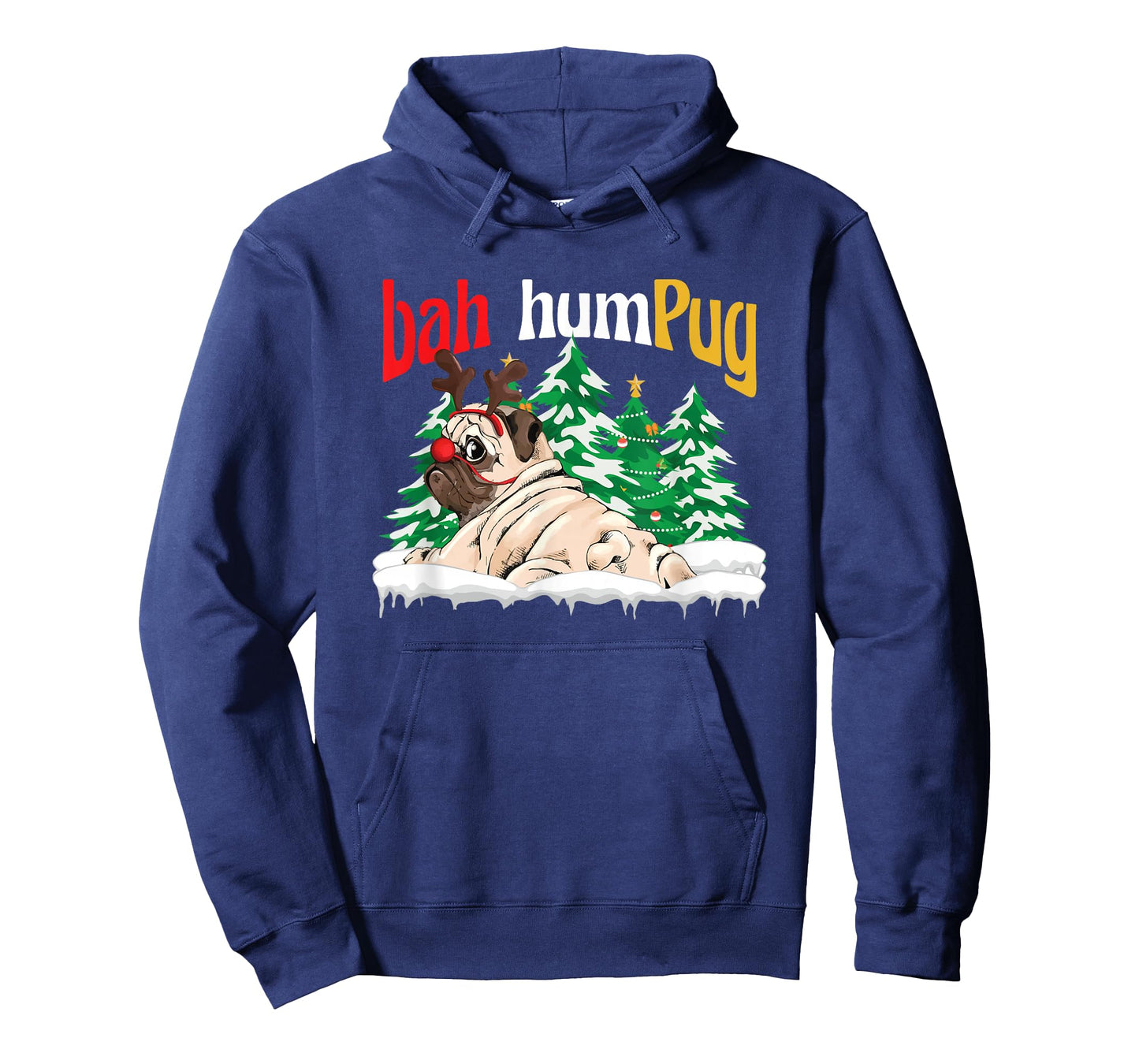 Bah Humbug Funny Pug Dog Xmas Bah Humpug Anti Christmas T-Shirt