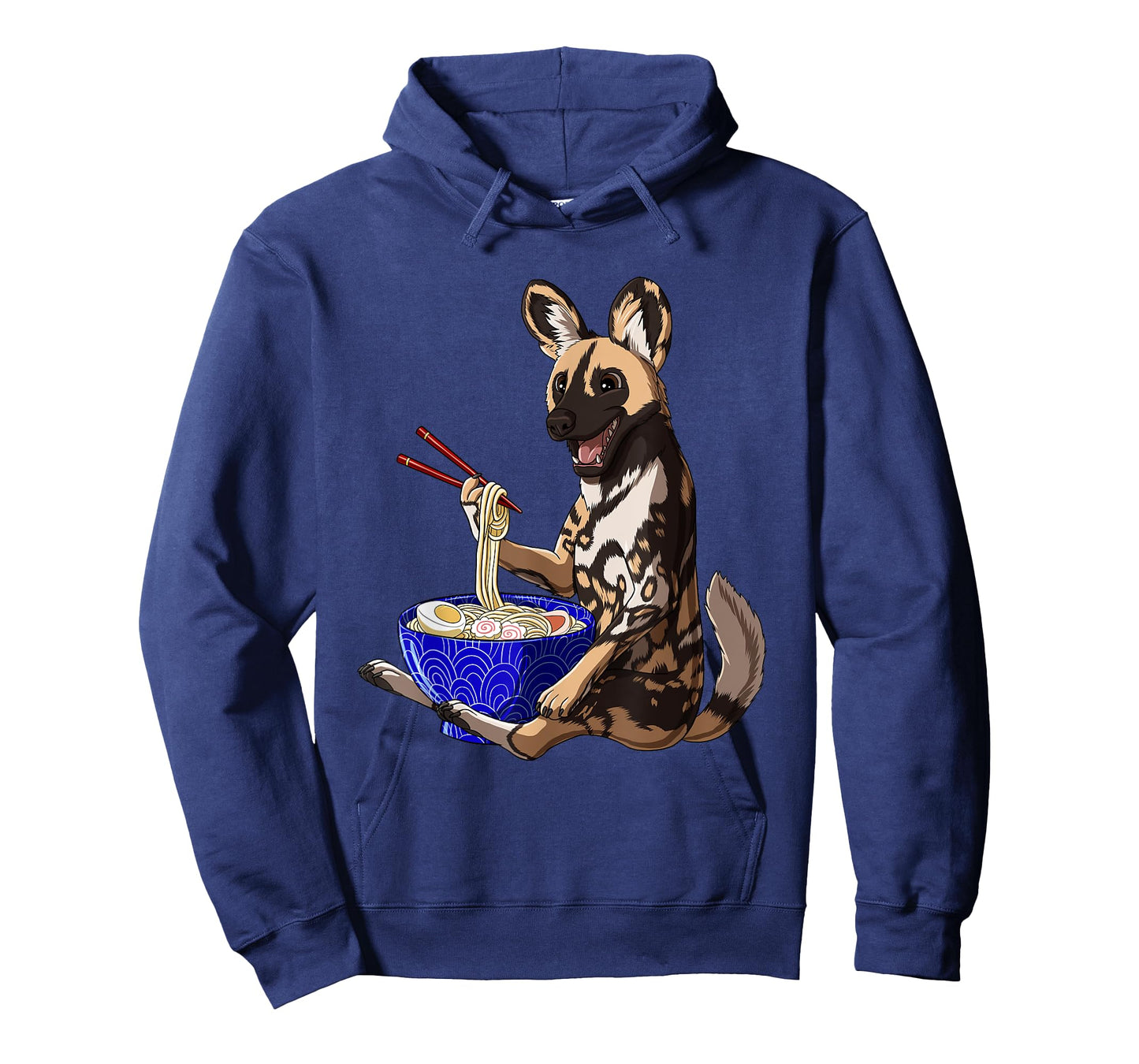 Japanese Noodles Kawaii Ramen Bowl Funny African Wild Dog T-Shirt