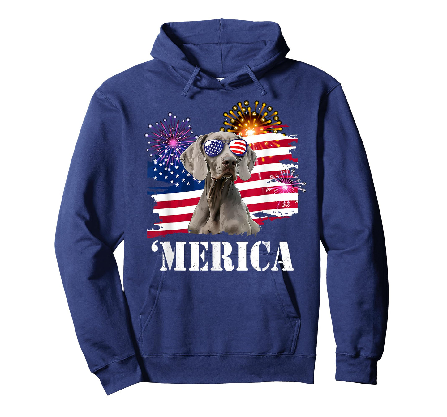 USA Flag 4th of July Fourth Merica Weimaraner Lover T-Shirt