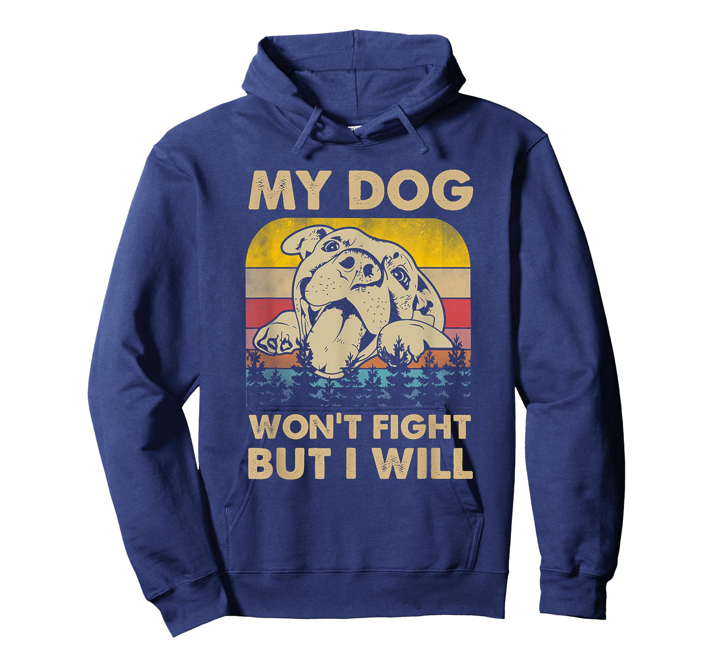 My Dog Won't Fight But I Will Vintage Pitbull T-Shirt